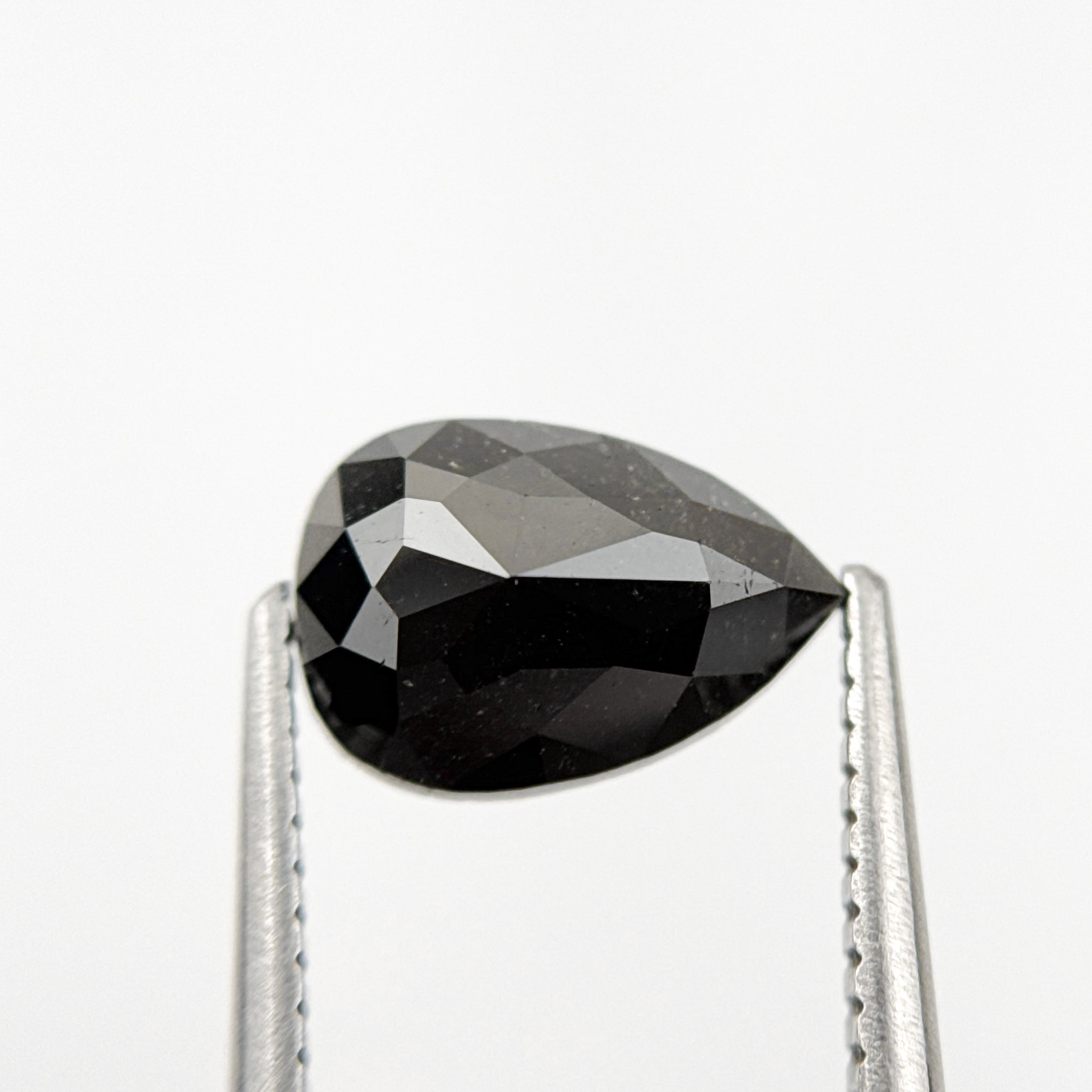 2.08 Ct Pear Rose Cut Black Natural Fancy Diamond