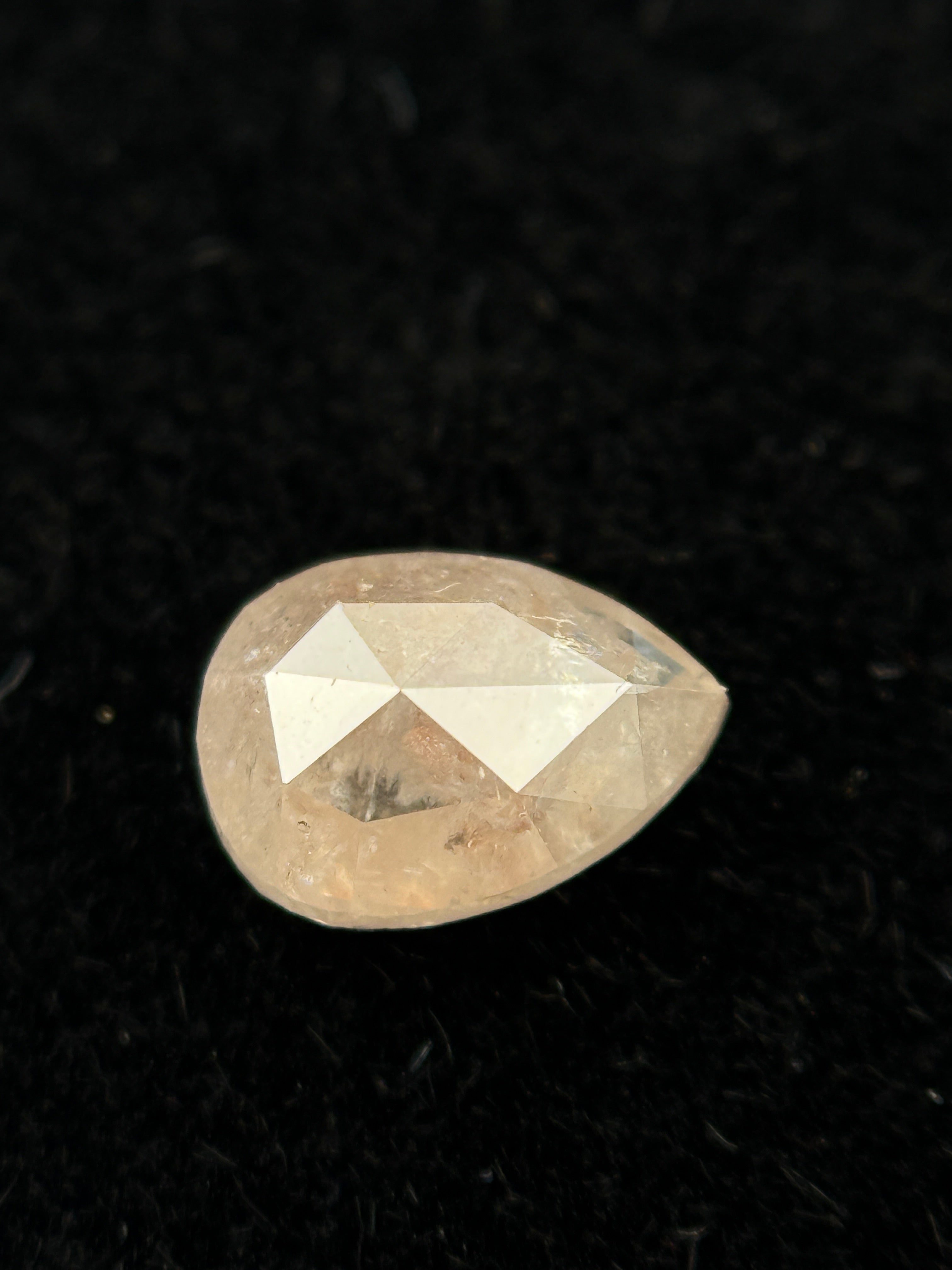 0.50 Ct Pear Rose Cut Milky White Natural Fancy Diamond