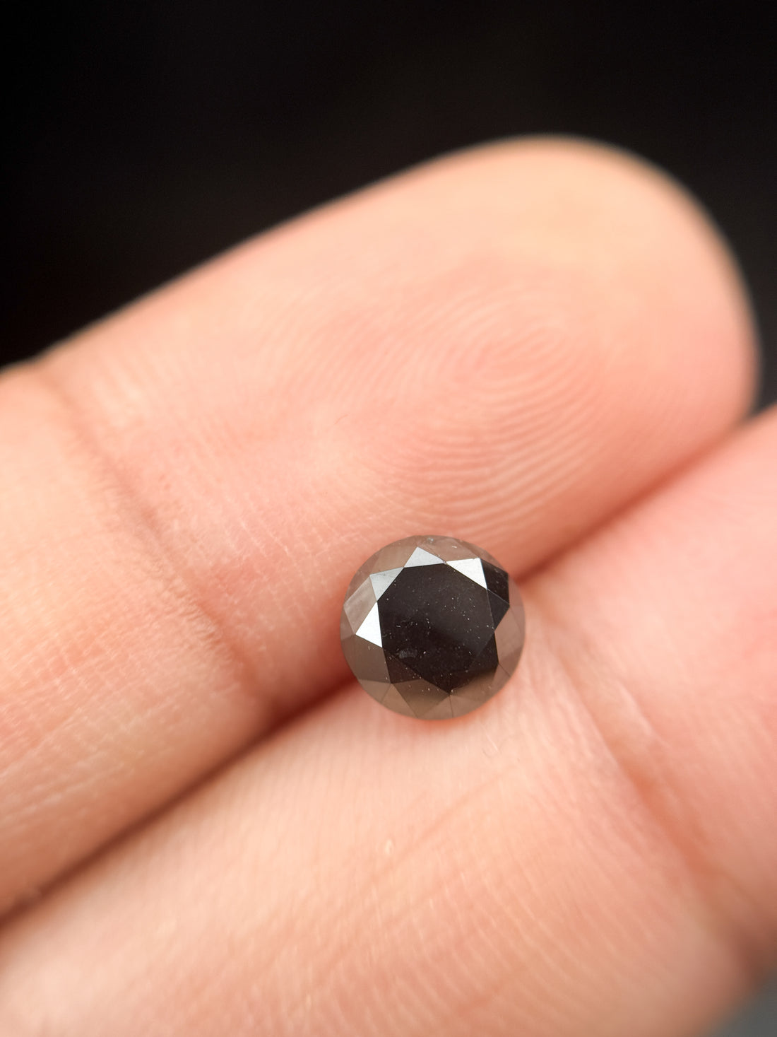1.32 Ct Round Brilliant Cut Black Natural Fancy Diamond