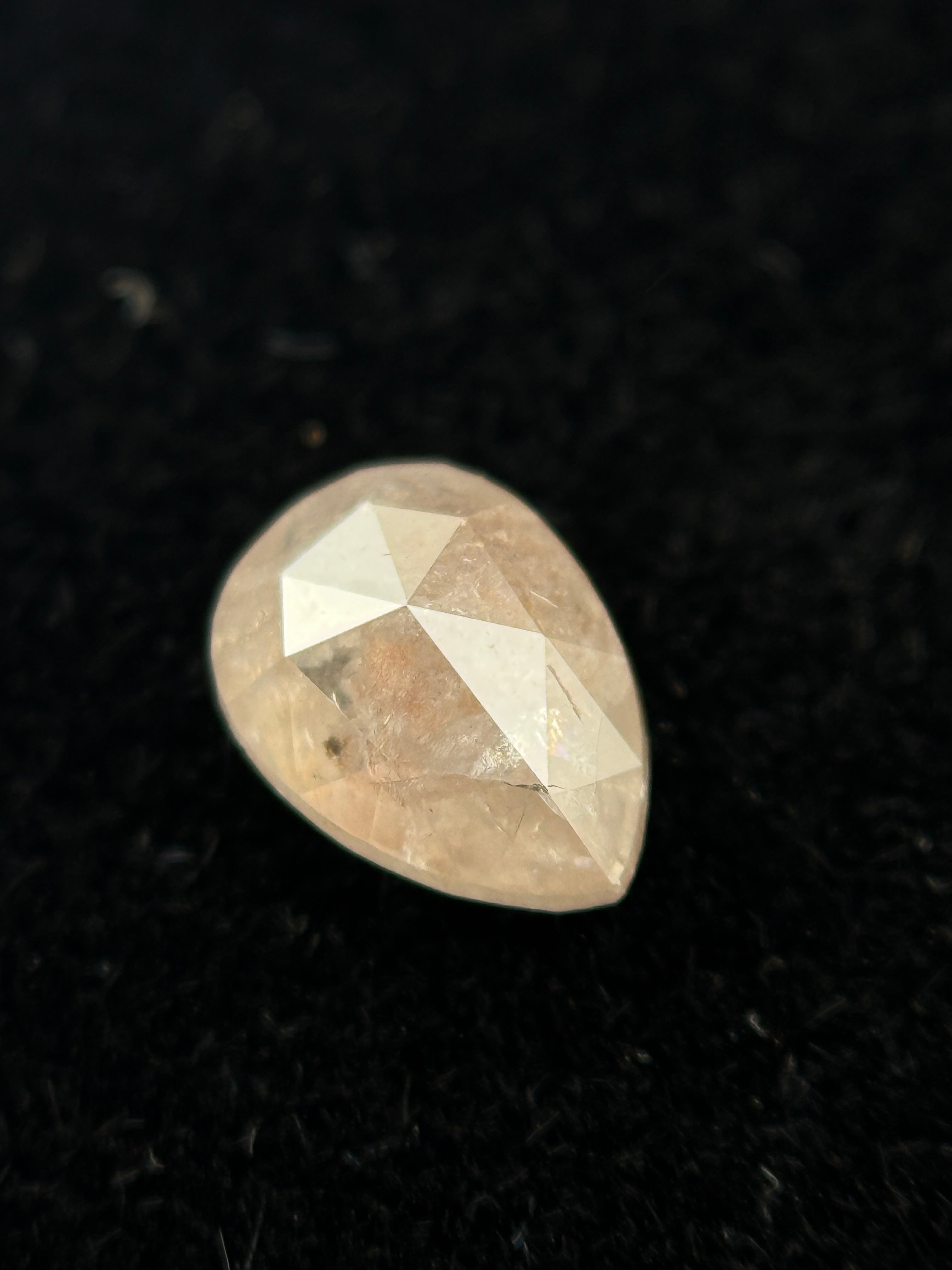 0.50 Ct Pear Rose Cut Milky White Natural Fancy Diamond