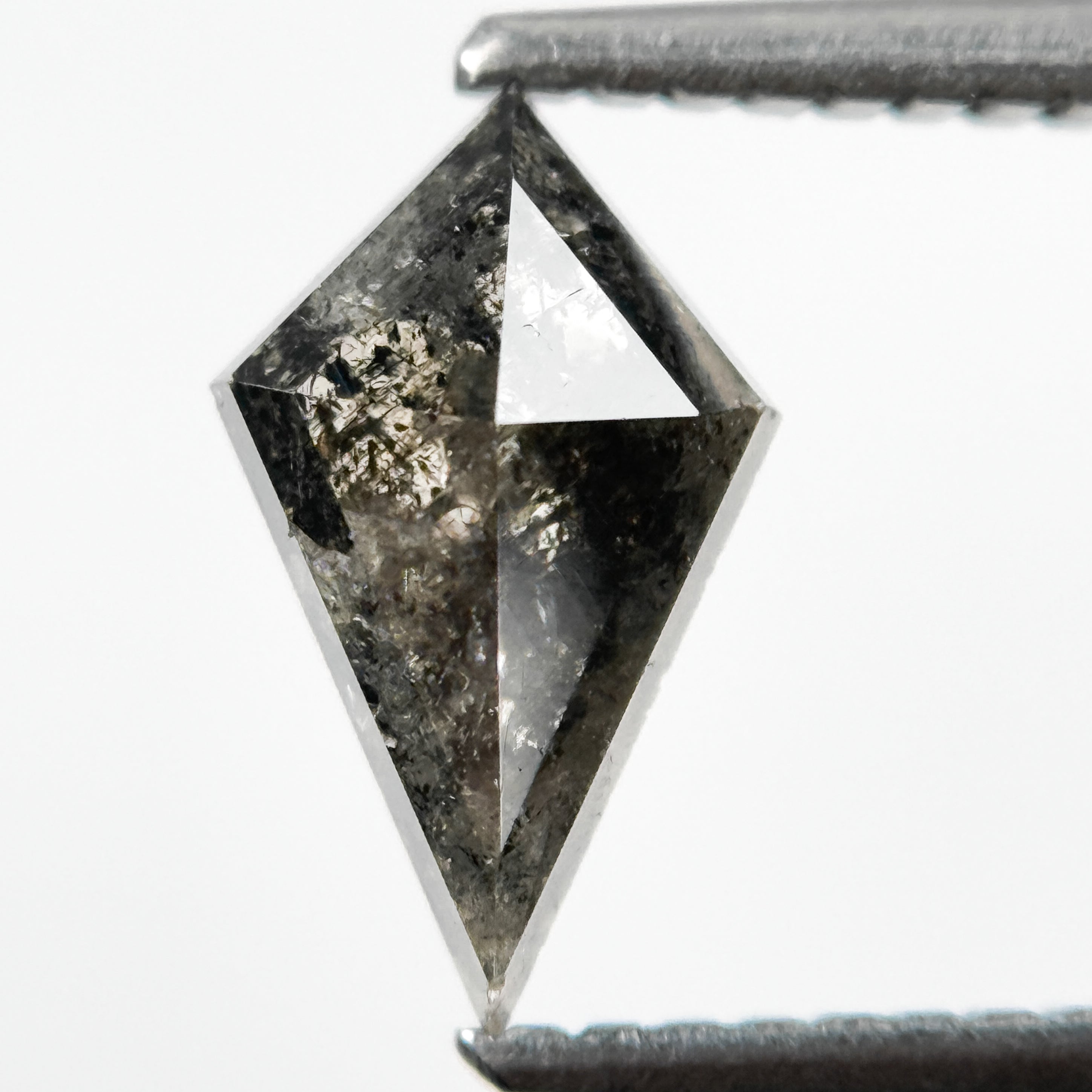 1.05 Ct Kite Rose Cut Grey Natural Salt and Pepper Diamond