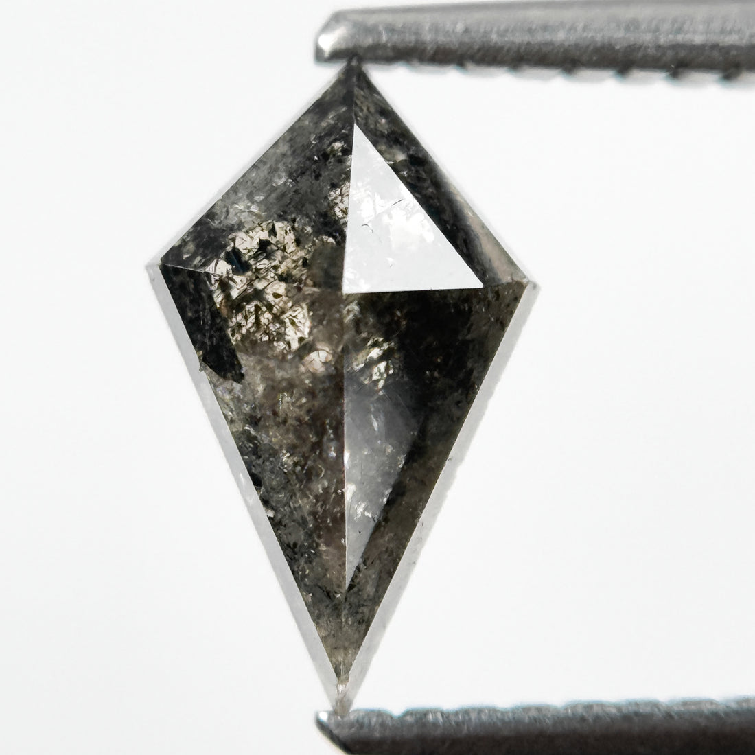 1.05 Ct Kite Rose Cut Grey Natural Salt and Pepper Diamond