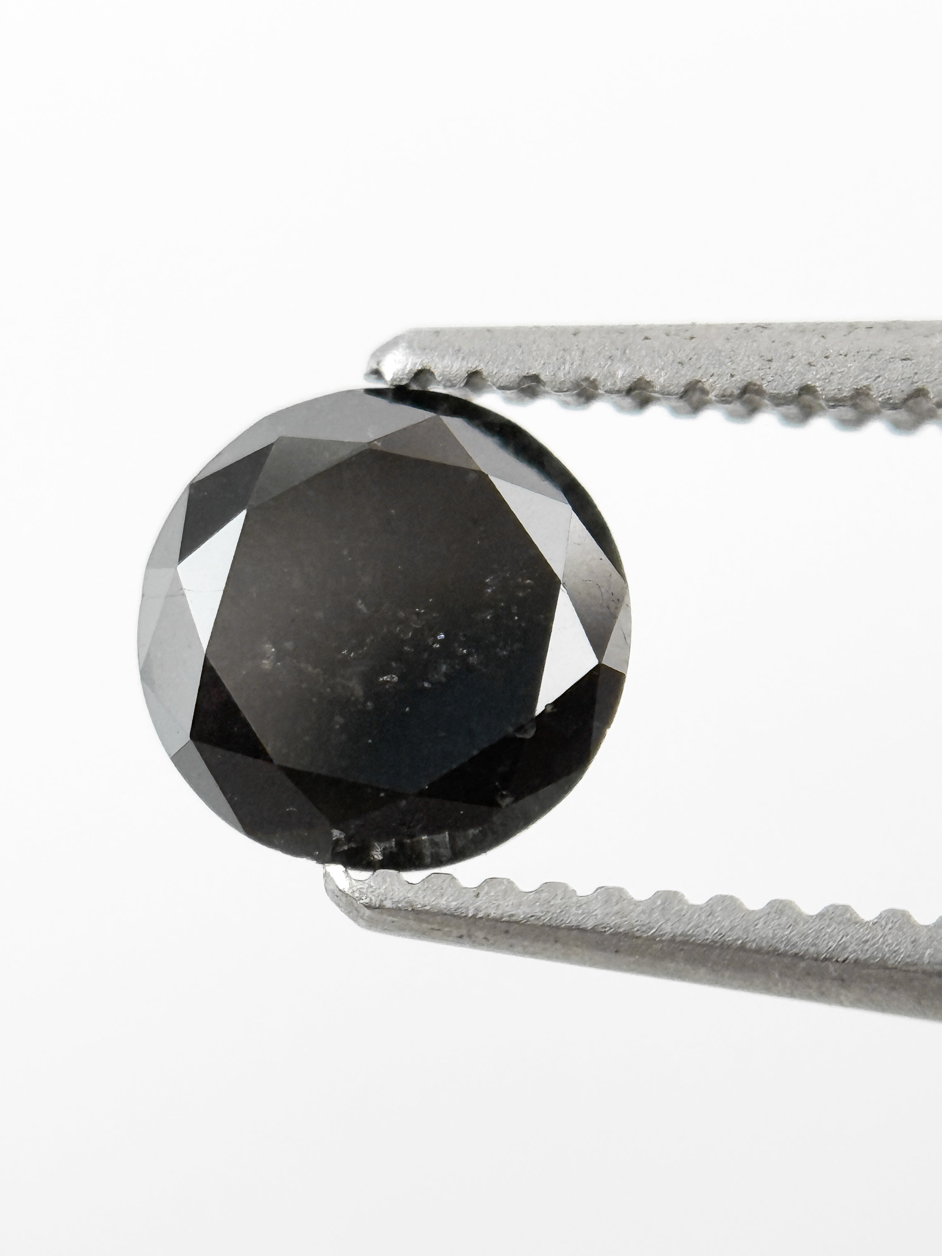 0.71 Ct Round Brilliant Cut Black Natural Minimal Diamond