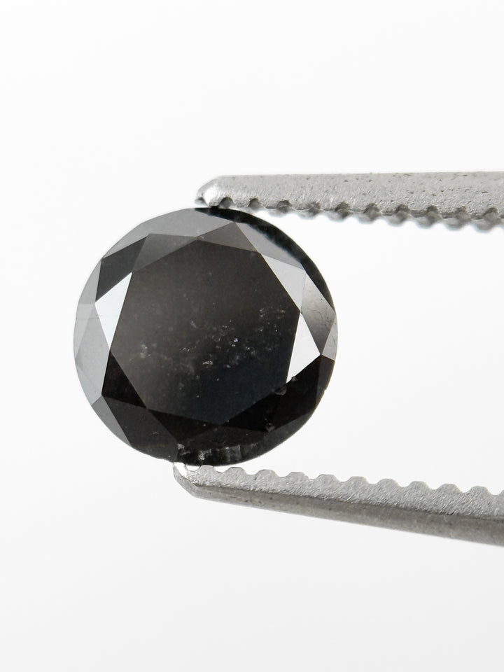 0.71 Ct Round Brilliant Cut Black Natural Minimal Diamond