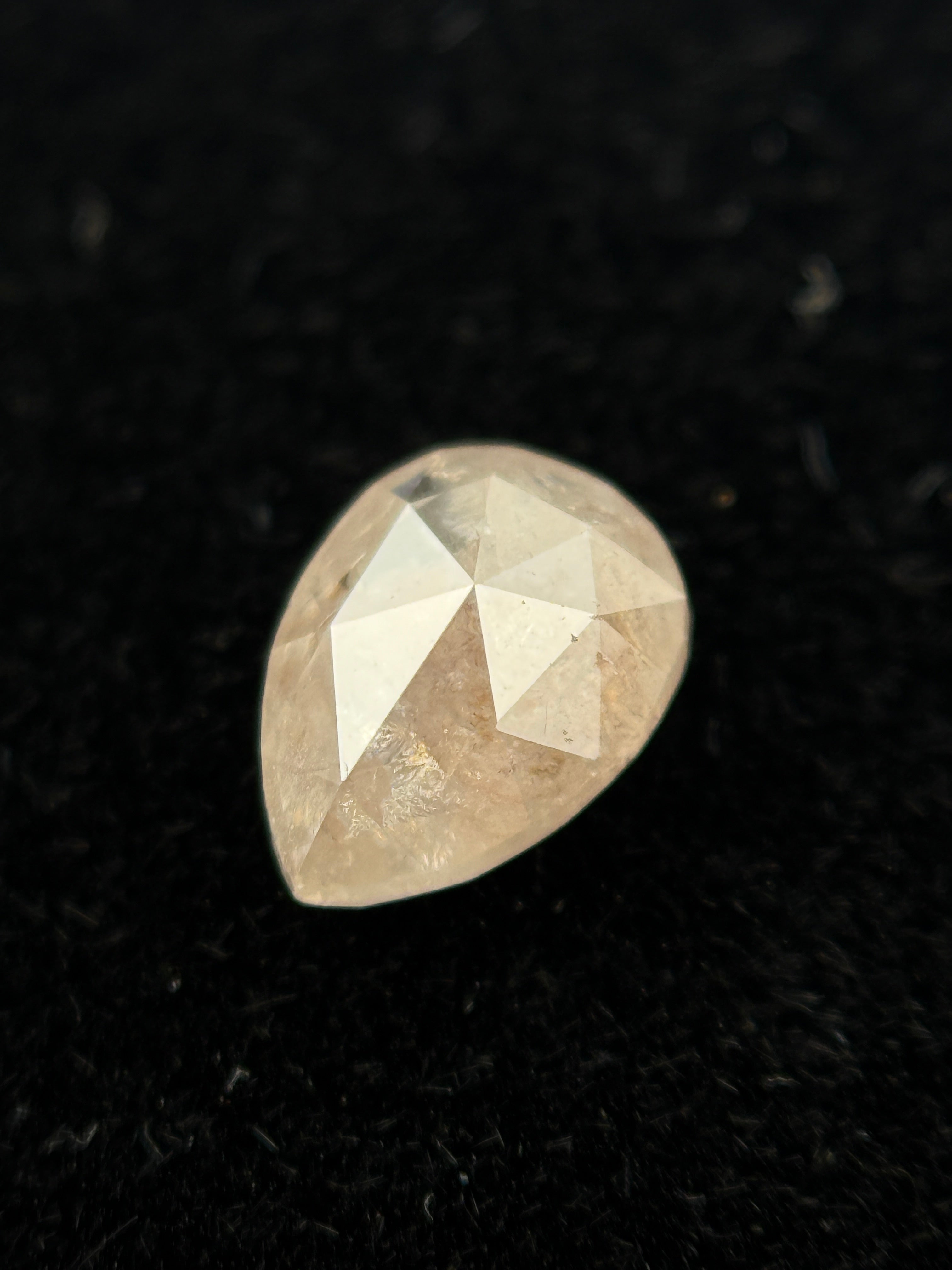 0.50 Ct Pear Rose Cut Milky White Natural Fancy Diamond