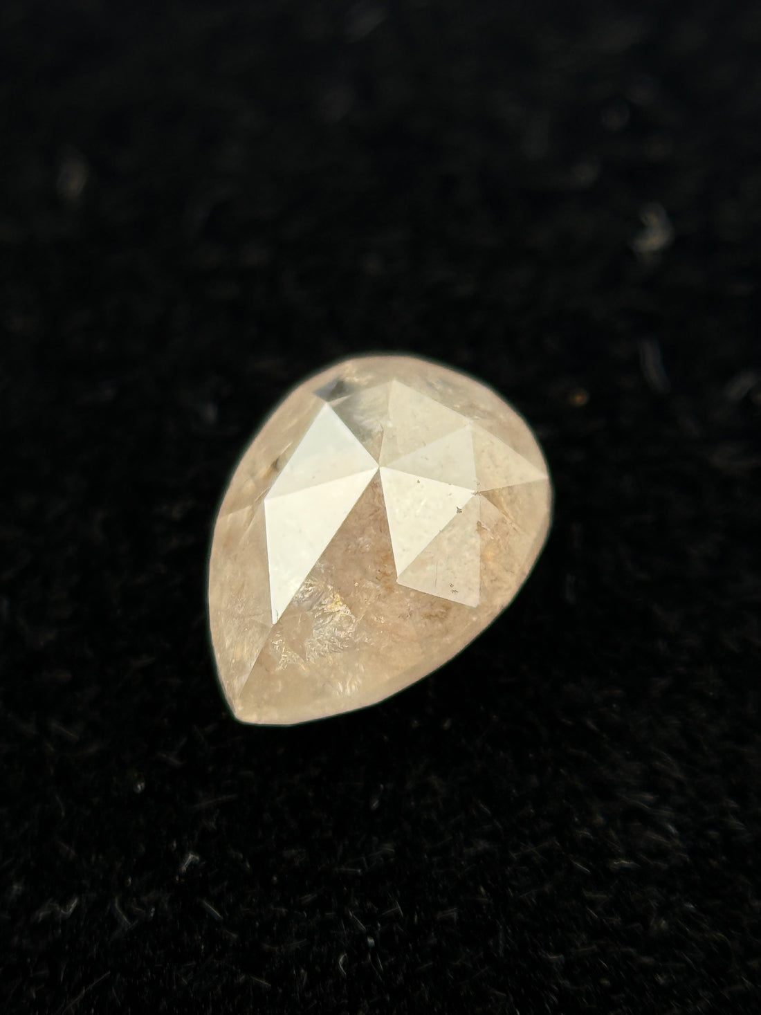 0.50 Ct Pear Rose Cut Milky White Natural Fancy Diamond