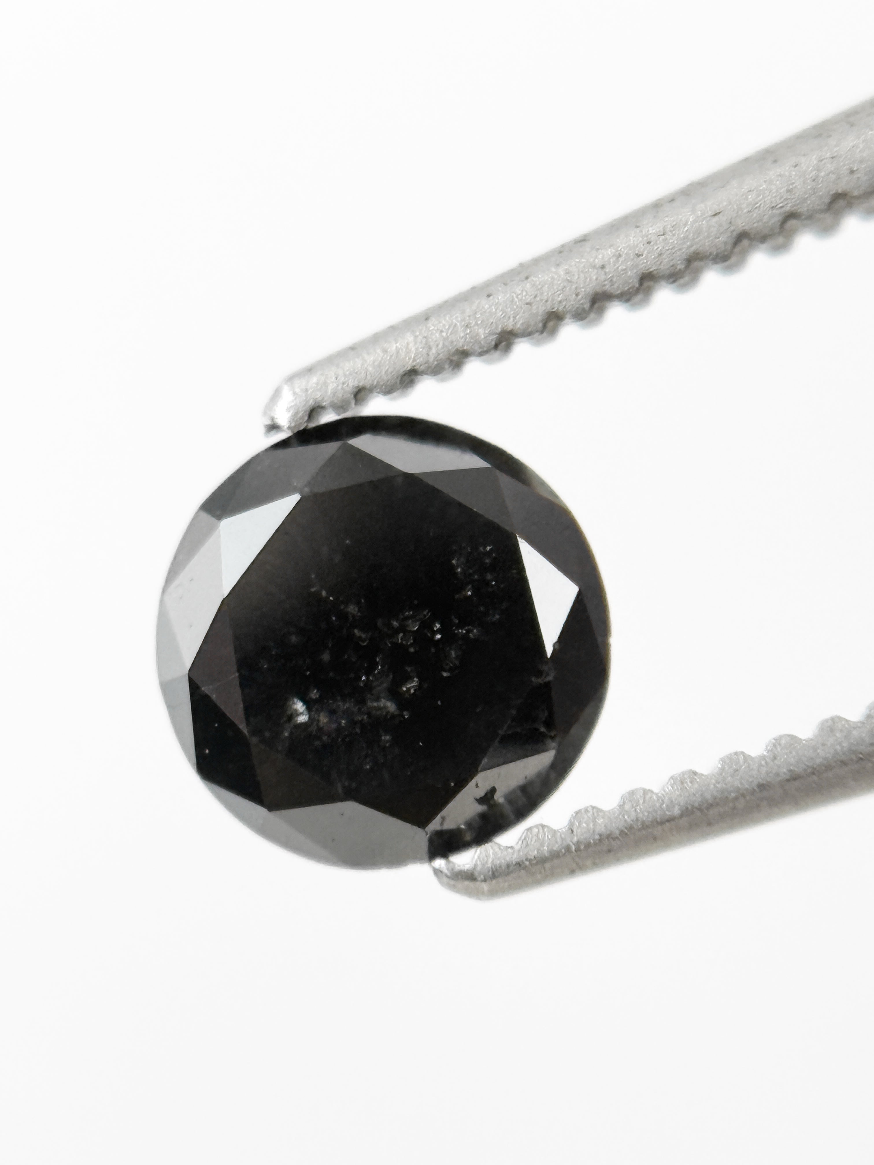 0.71 Ct Round Brilliant Cut Black Natural Minimal Diamond