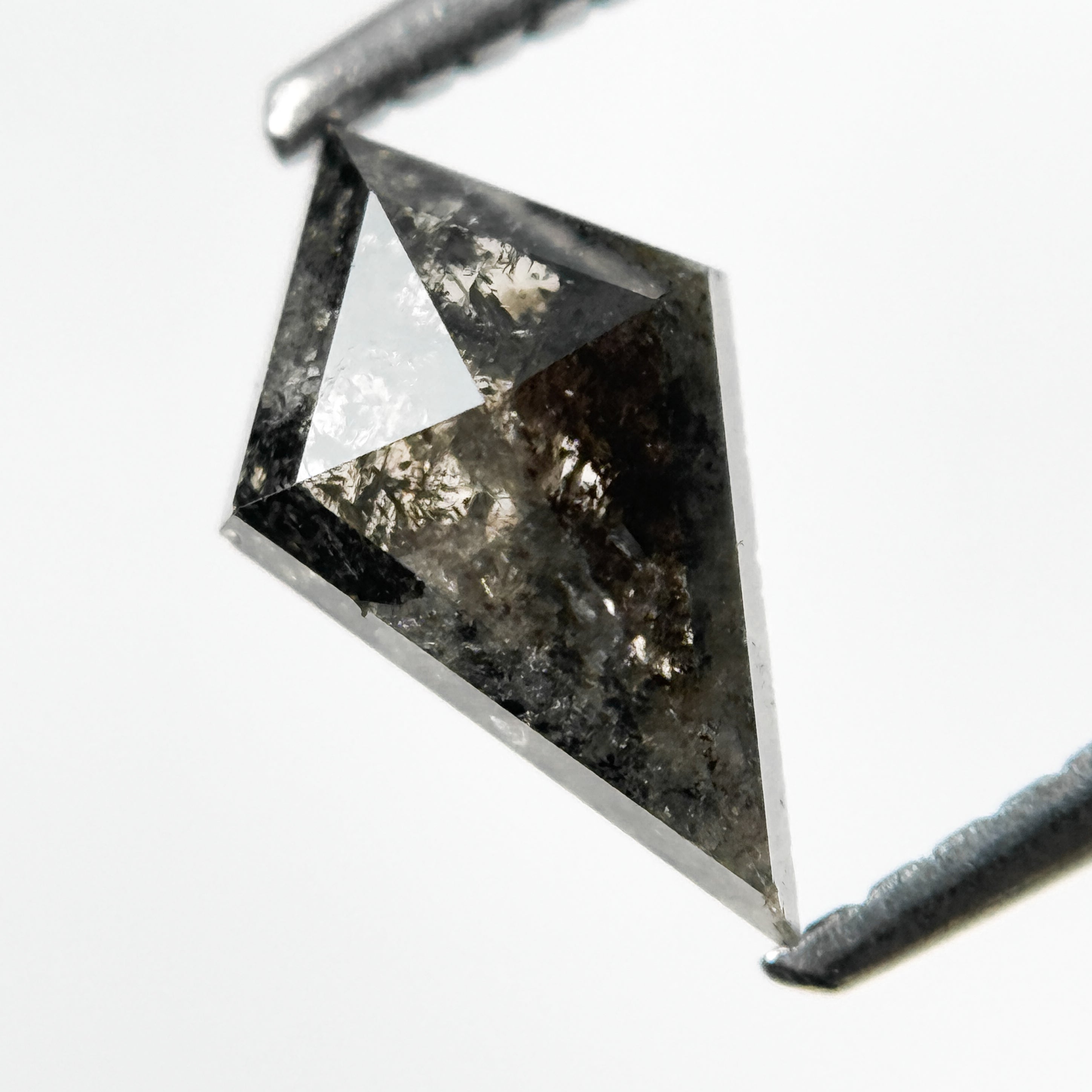 1.05 Ct Kite Rose Cut Grey Natural Salt and Pepper Diamond