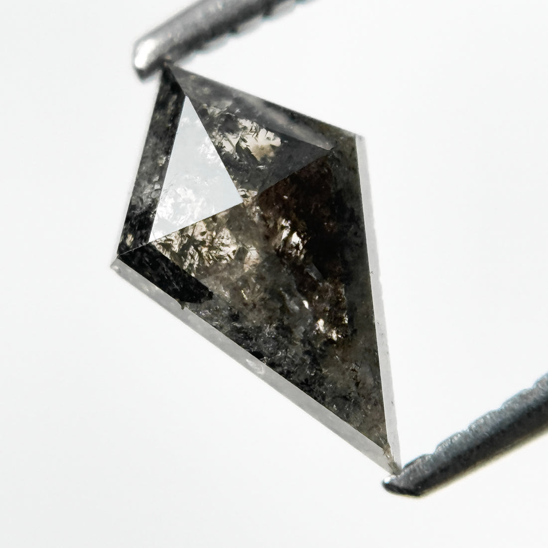 1.05 Ct Kite Rose Cut Grey Natural Salt and Pepper Diamond