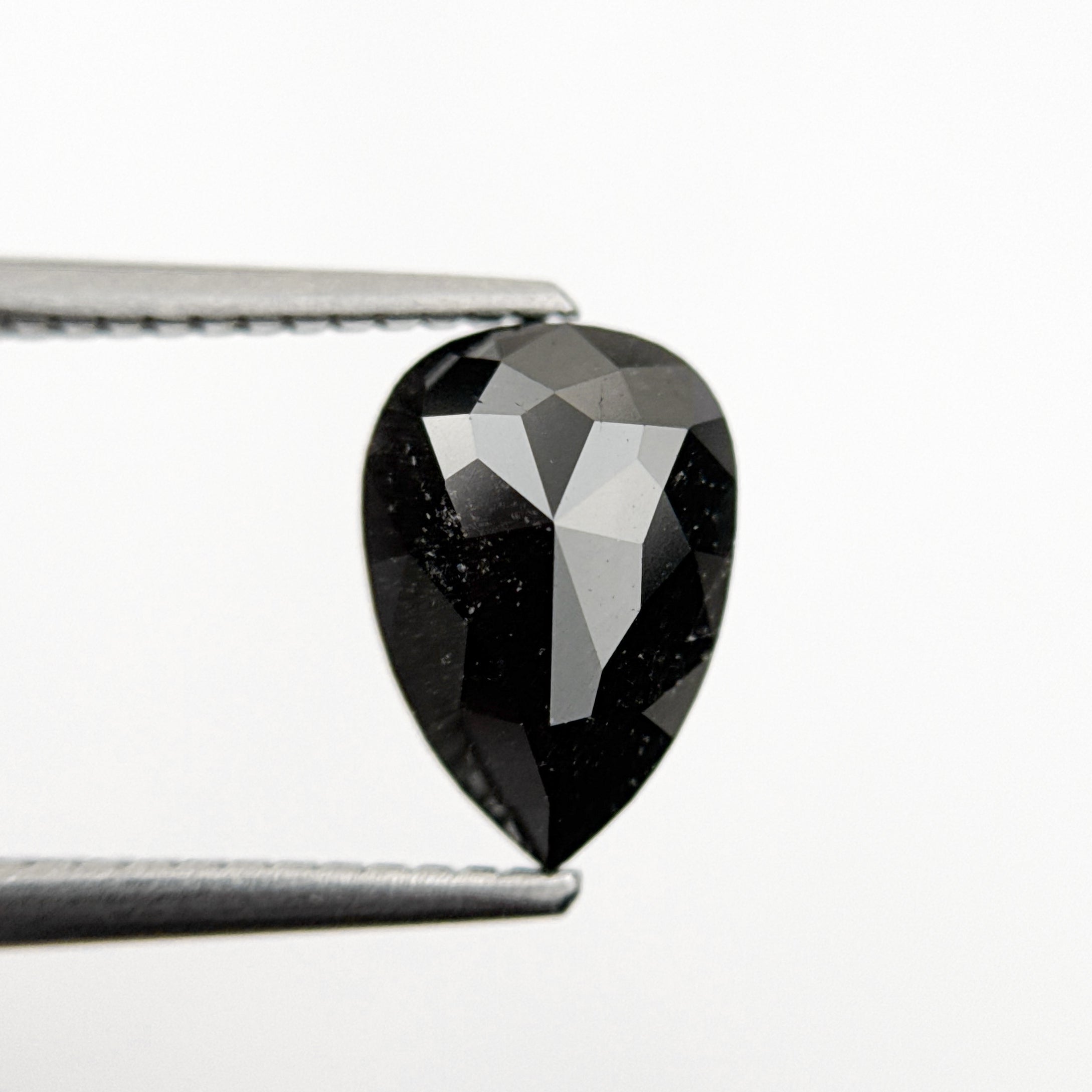 2.08 Ct Pear Rose Cut Black Natural Fancy Diamond