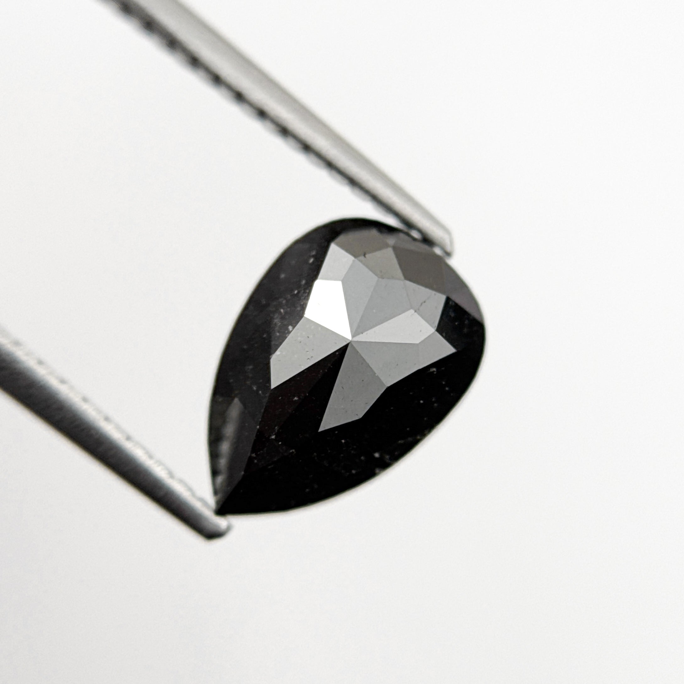 2.08 Ct Pear Rose Cut Black Natural Fancy Diamond