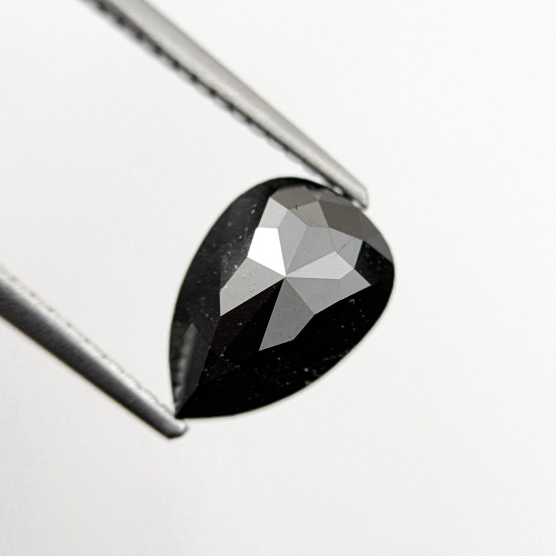 2.08 Ct Pear Rose Cut Black Natural Fancy Diamond