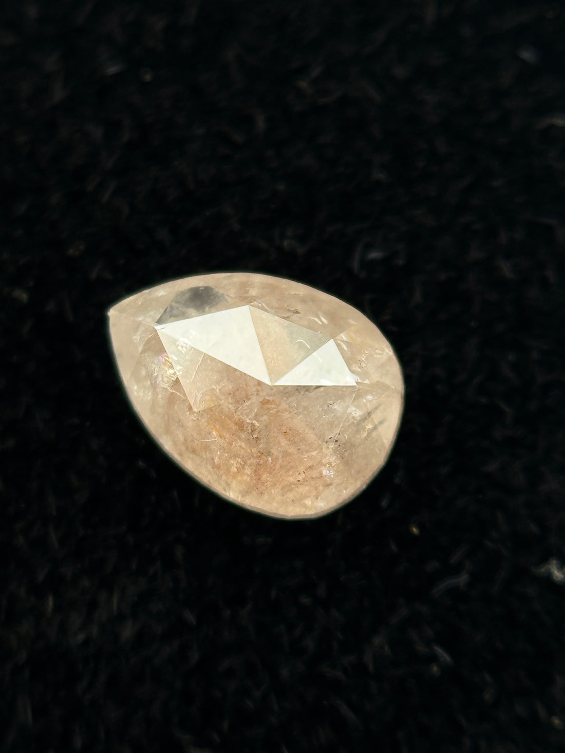 0.50 Ct Pear Rose Cut Milky White Natural Fancy Diamond