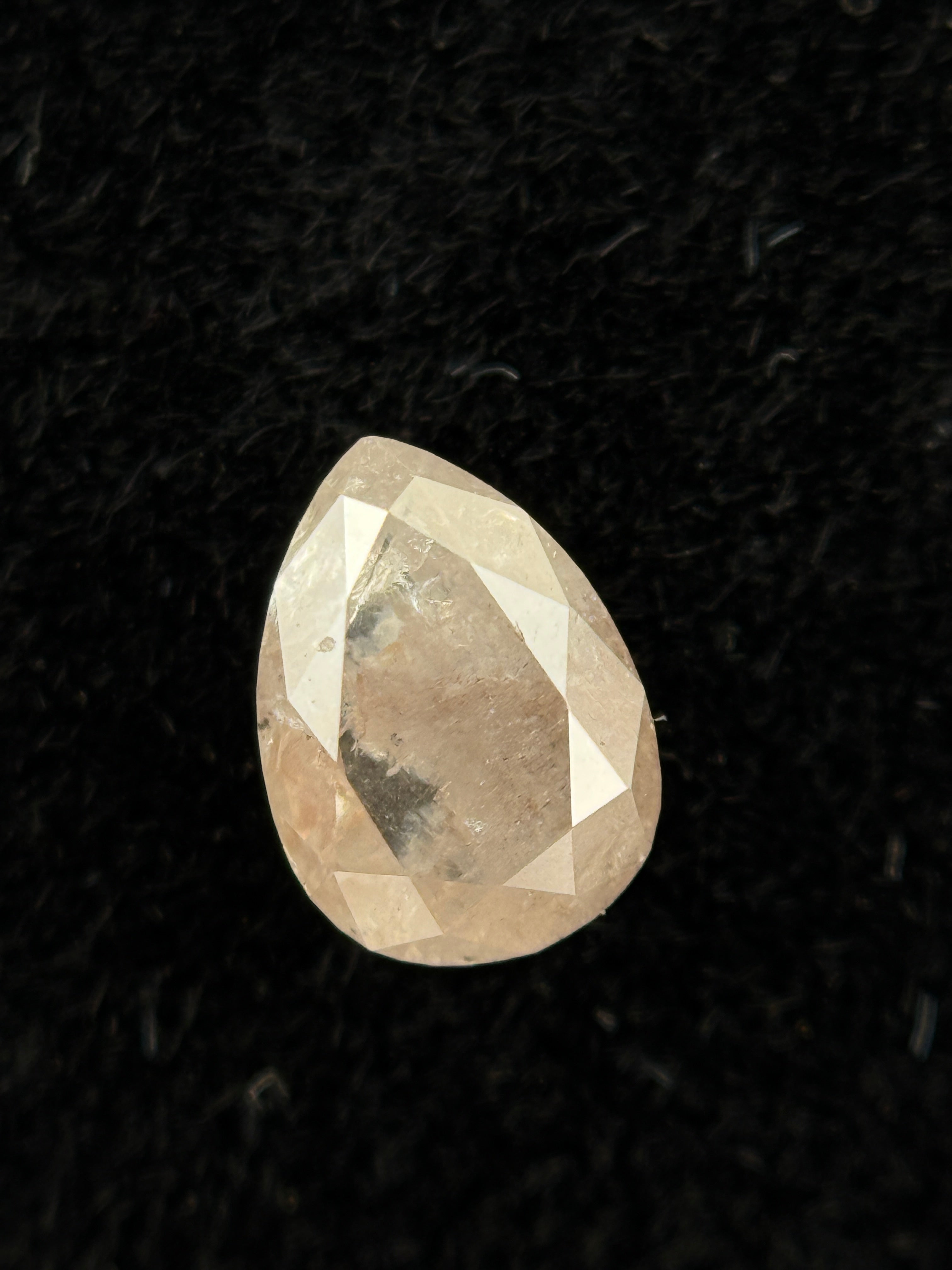 0.50 Ct Pear Rose Cut Milky White Natural Fancy Diamond