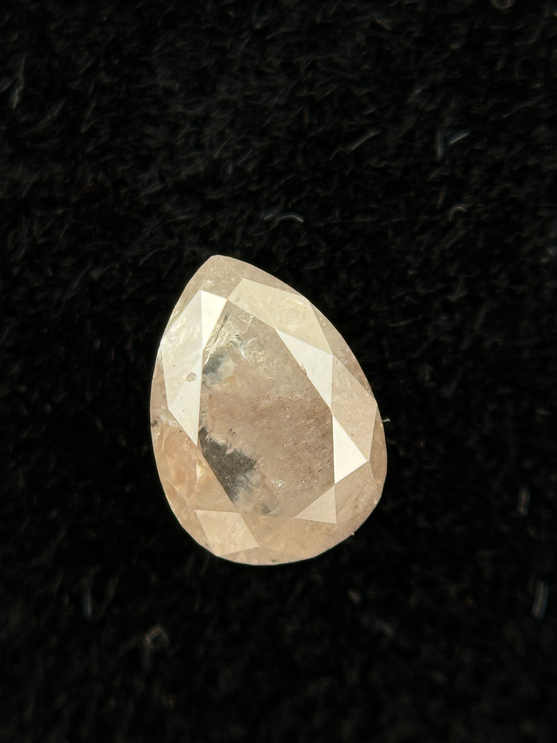 0.50 Ct Pear Rose Cut Milky White Natural Fancy Diamond