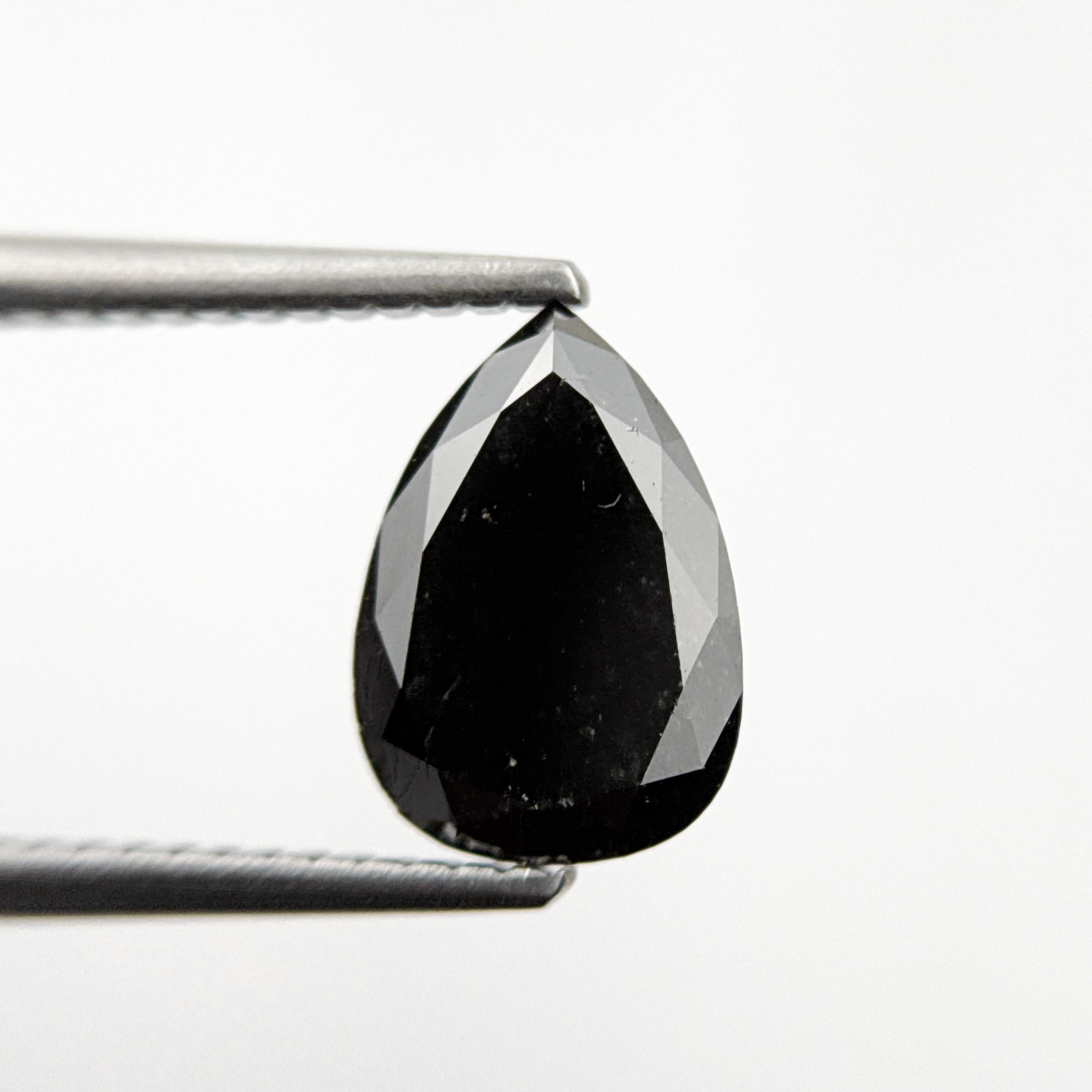 2.08 Ct Pear Rose Cut Black Natural Fancy Diamond