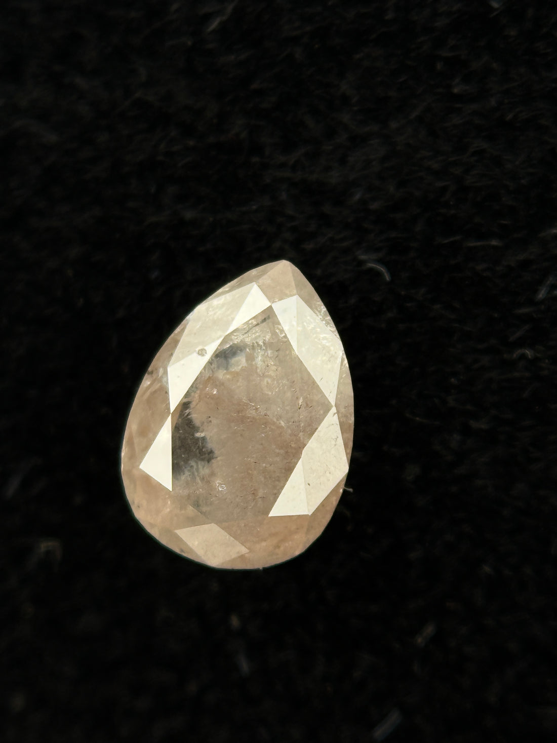 0.50 Ct Pear Rose Cut Milky White Natural Fancy Diamond