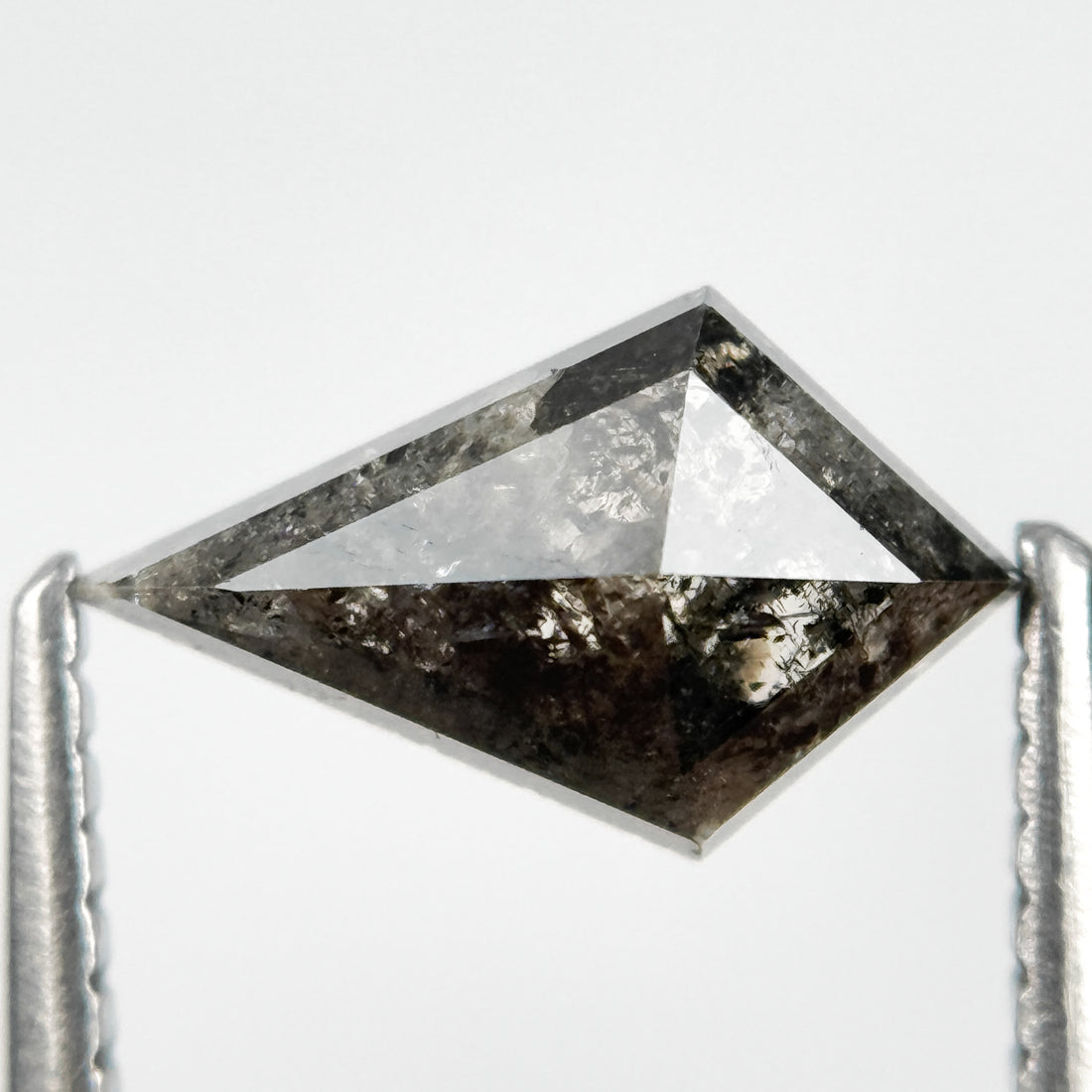 1.05 Ct Kite Rose Cut Grey Natural Salt and Pepper Diamond