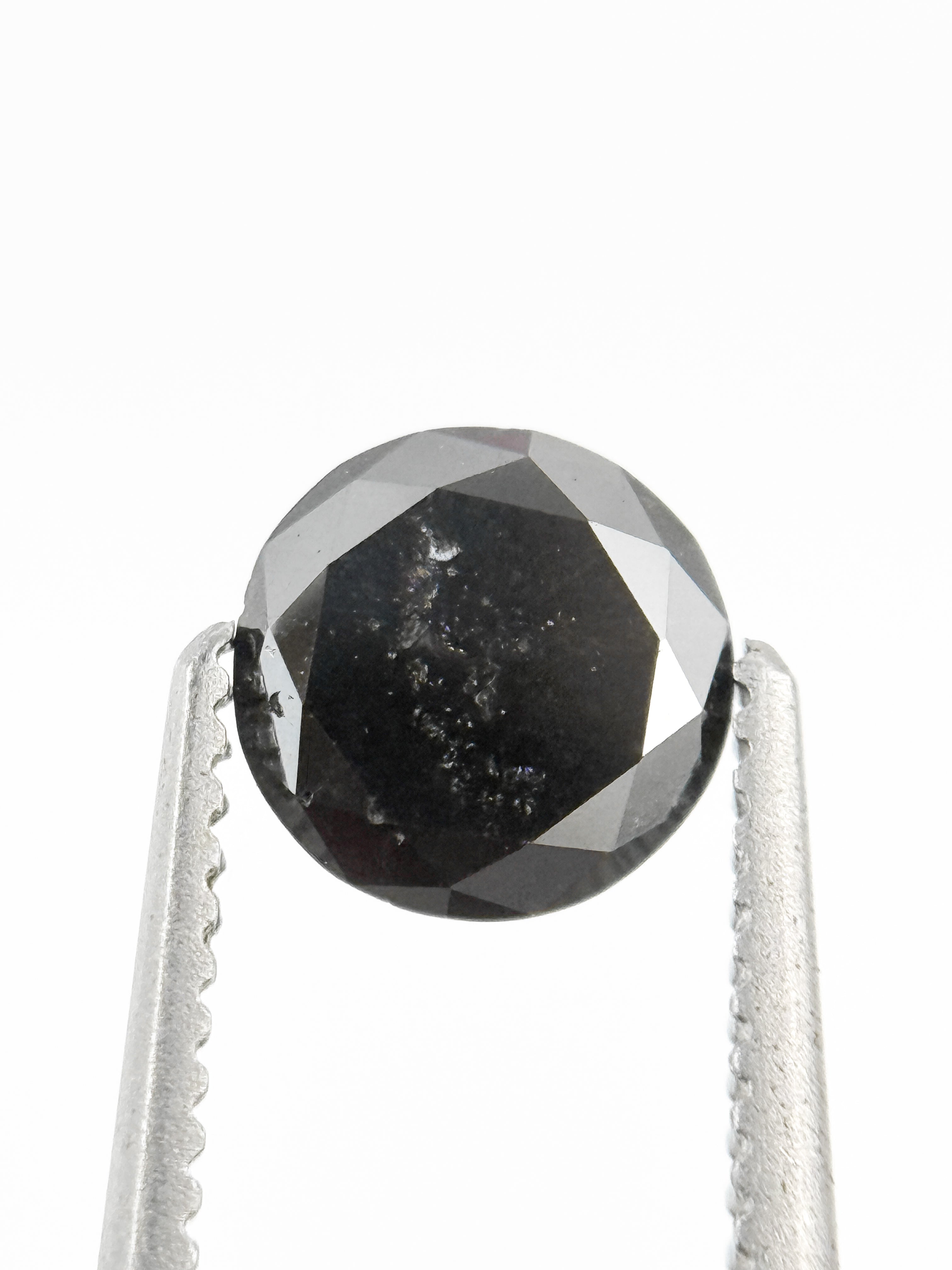 0.71 Ct Round Brilliant Cut Black Natural Minimal Diamond