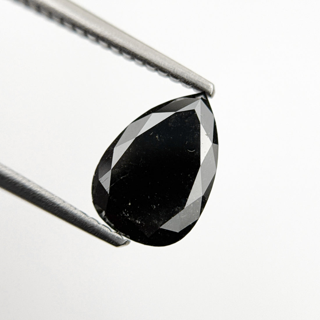 2.08 Ct Pear Rose Cut Black Natural Fancy Diamond