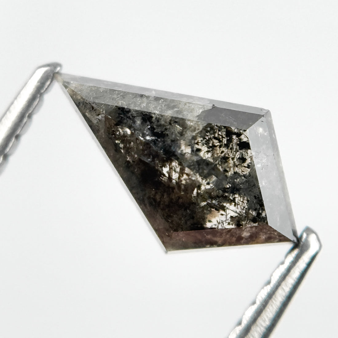 1.05 Ct Kite Rose Cut Grey Natural Salt and Pepper Diamond