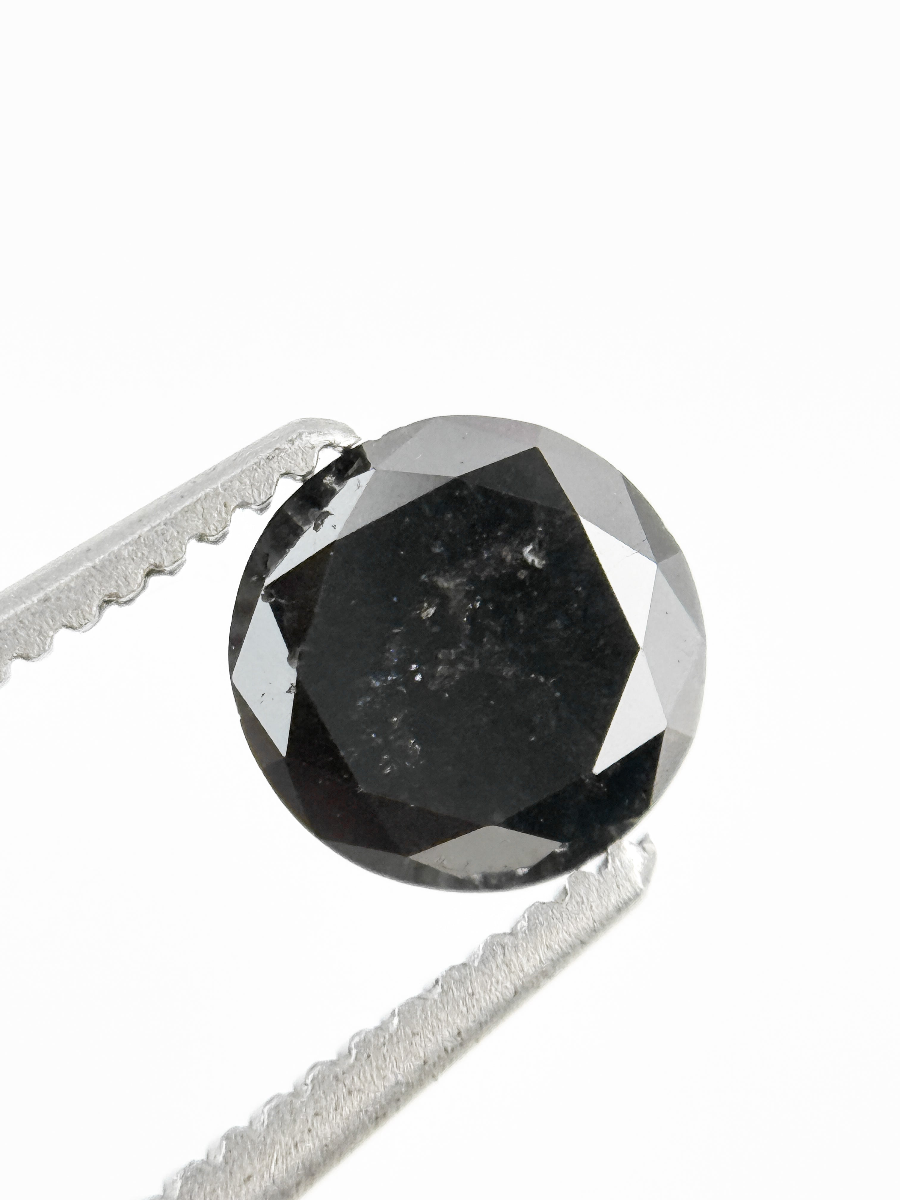 0.71 Ct Round Brilliant Cut Black Natural Minimal Diamond