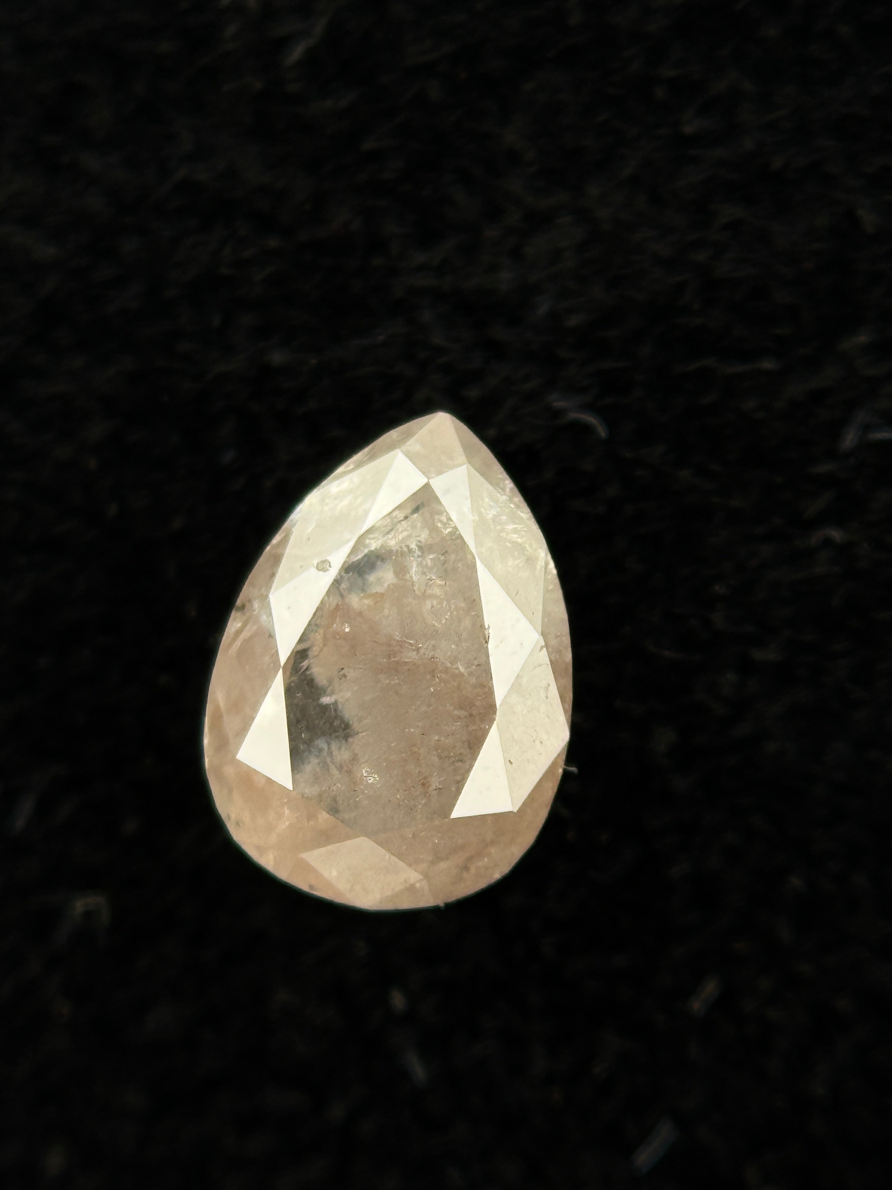 0.50 Ct Pear Rose Cut Milky White Natural Fancy Diamond