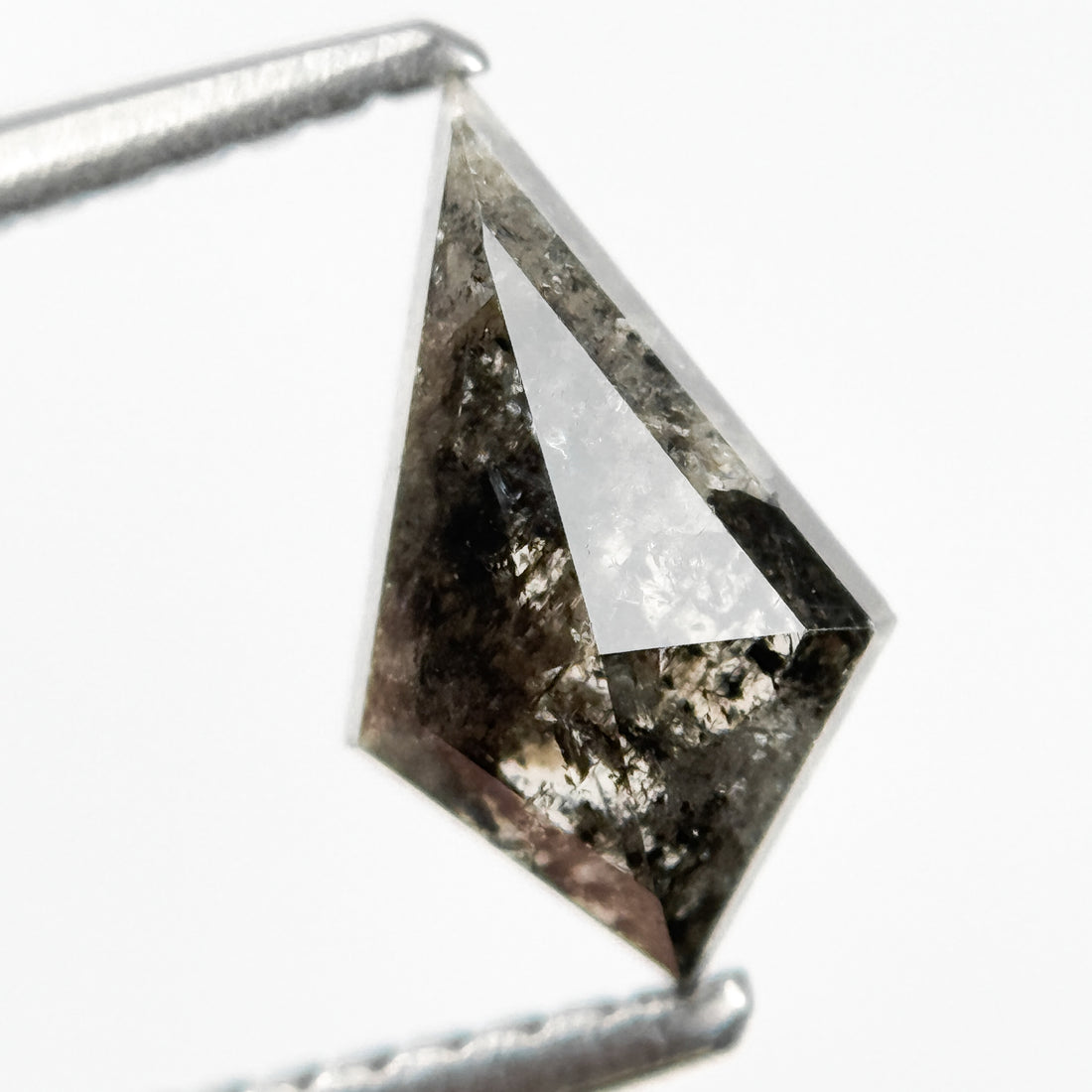 1.05 Ct Kite Rose Cut Grey Natural Salt and Pepper Diamond