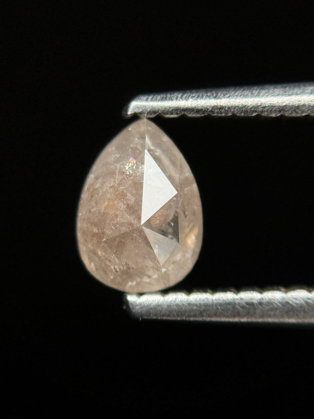 0.50 Ct Pear Rose Cut Milky White Natural Fancy Diamond