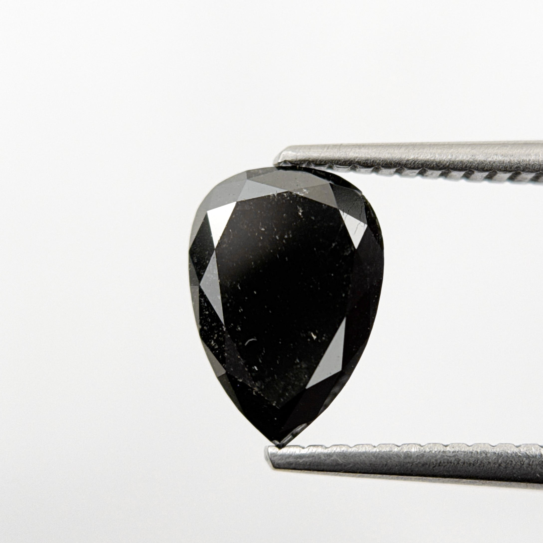 2.08 Ct Pear Rose Cut Black Natural Fancy Diamond