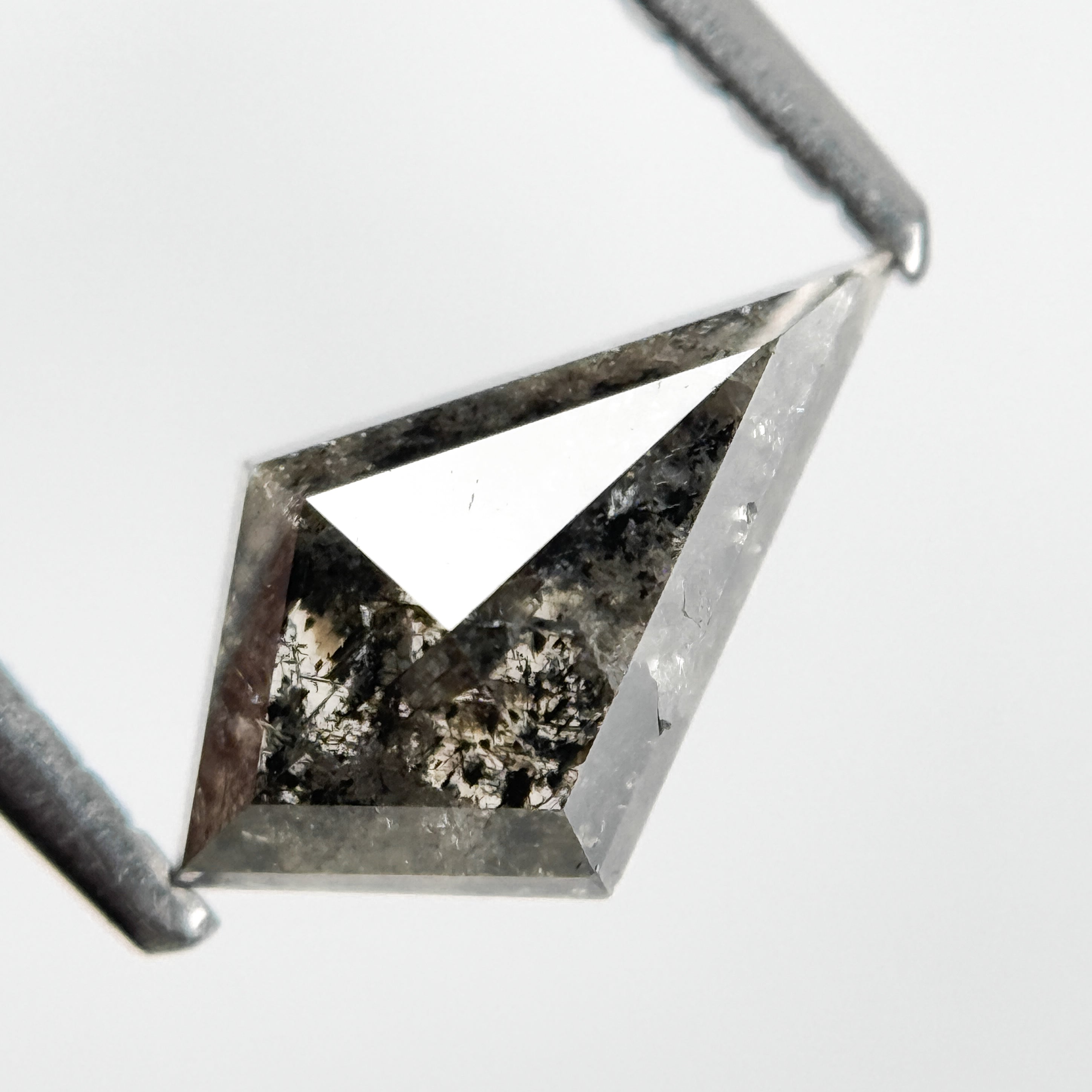 1.05 Ct Kite Rose Cut Grey Natural Salt and Pepper Diamond