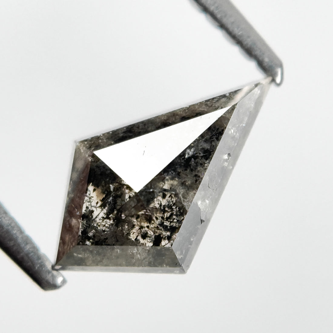 1.05 Ct Kite Rose Cut Grey Natural Salt and Pepper Diamond
