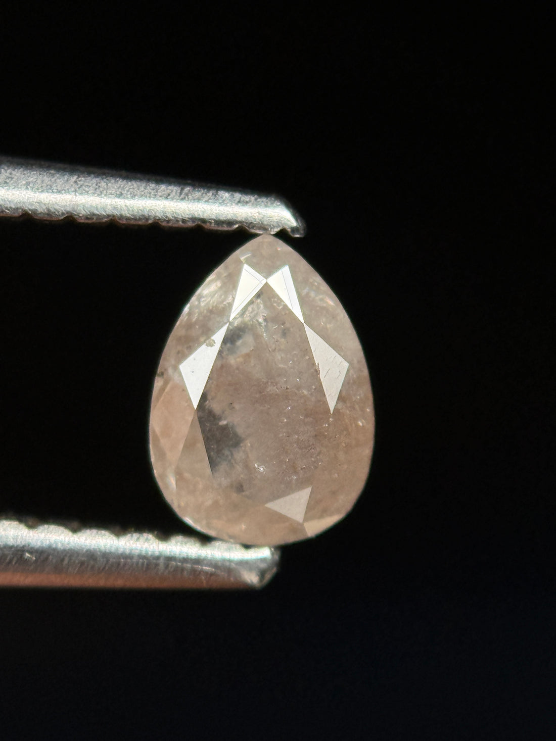 0.50 Ct Pear Rose Cut Milky White Natural Fancy Diamond