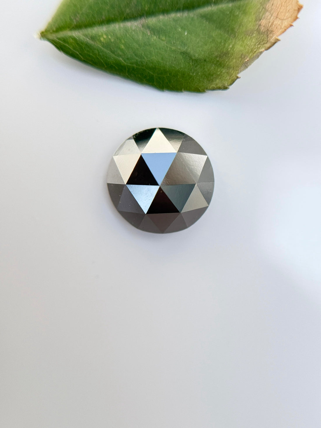 2.80 Ct Round Rose Cut Grey Natural Salt and Pepper Diamond