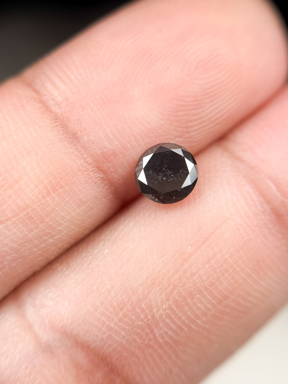0.71 Ct Round Brilliant Cut Black Natural Minimal Diamond