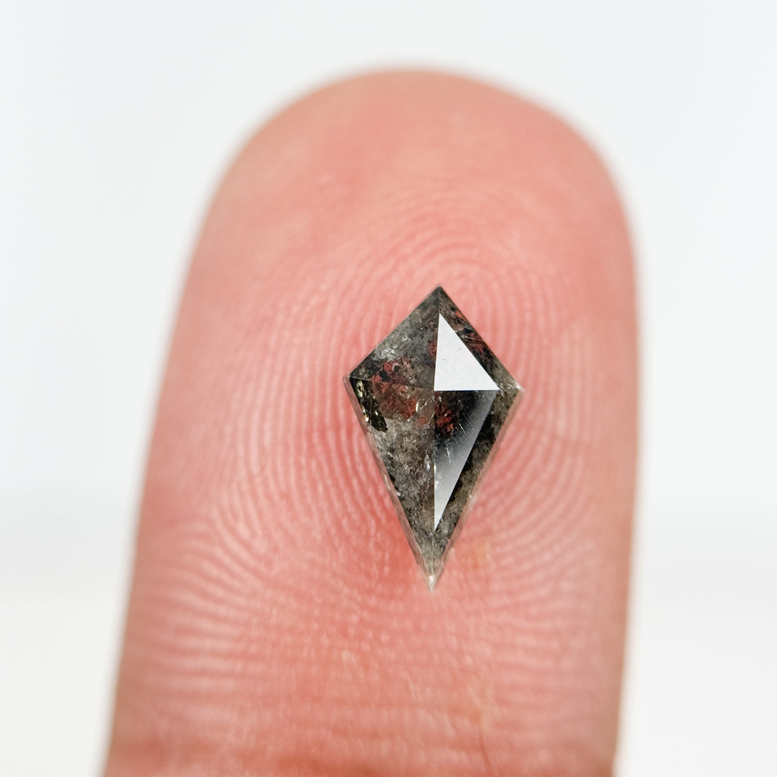 1.05 Ct Kite Rose Cut Grey Natural Salt and Pepper Diamond