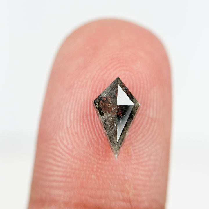1.05 Ct Kite Rose Cut Grey Natural Salt and Pepper Diamond