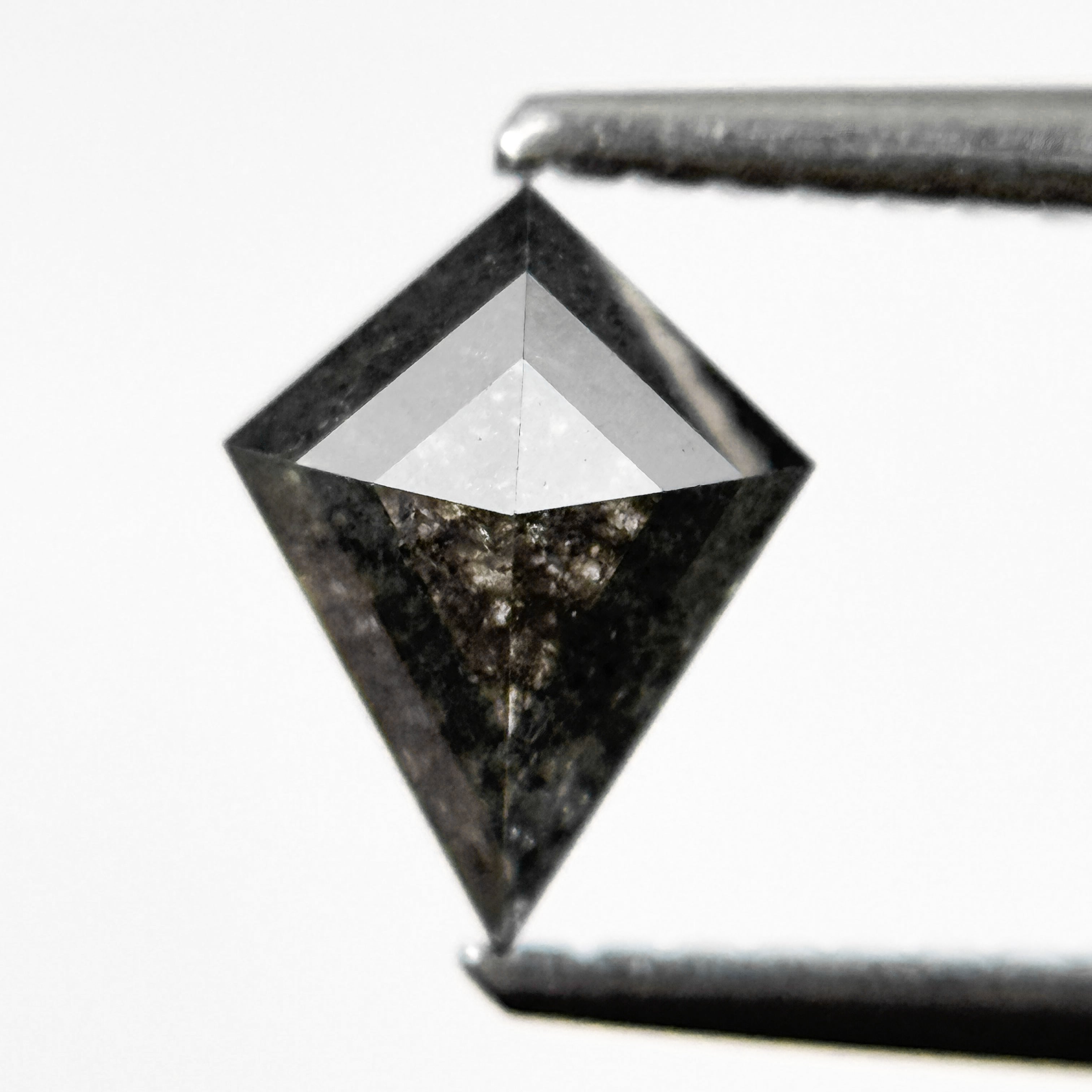 0.73 Ct Kite Rose Cut Grey Natural Salt and Pepper Diamond