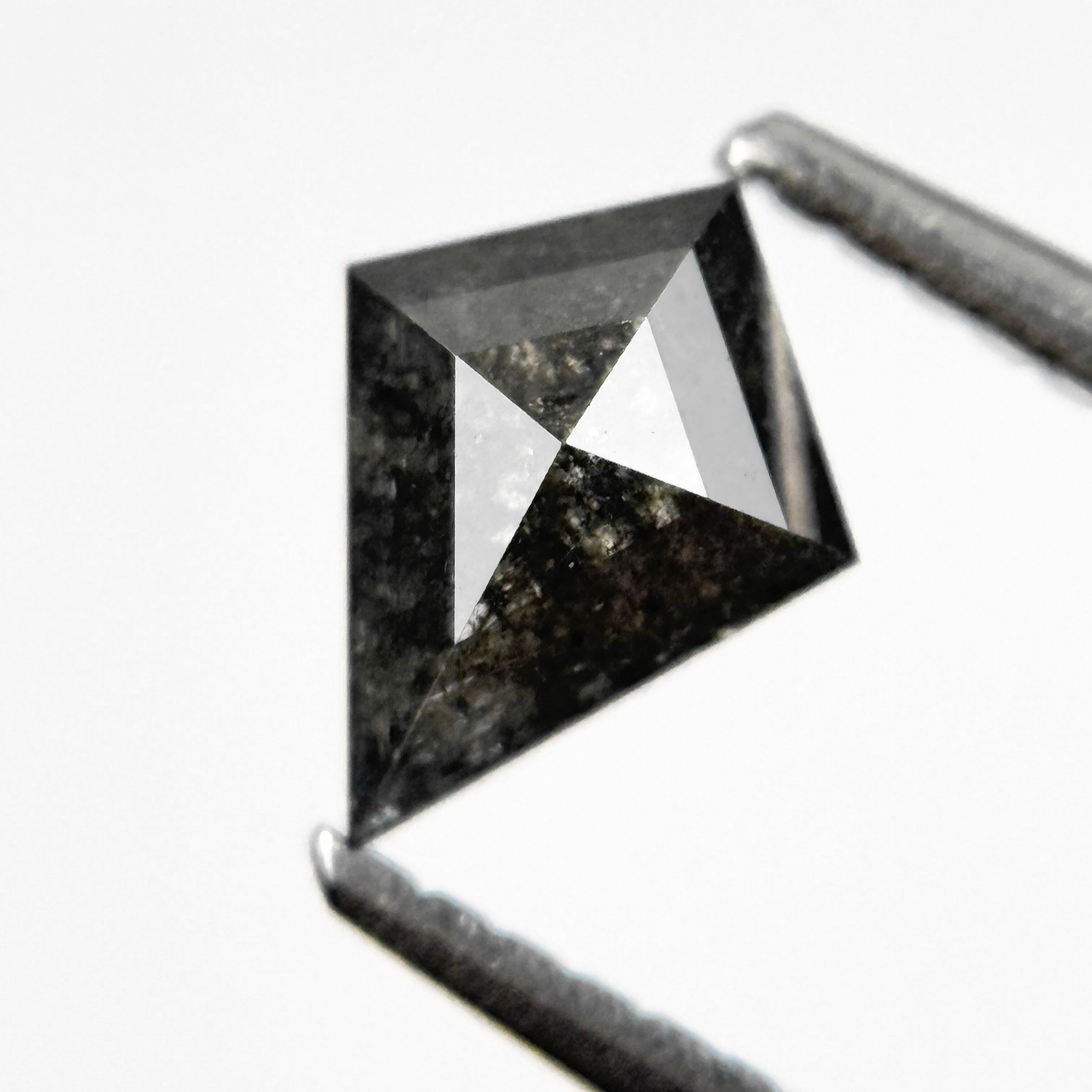 0.73 Ct Kite Rose Cut Grey Natural Salt and Pepper Diamond