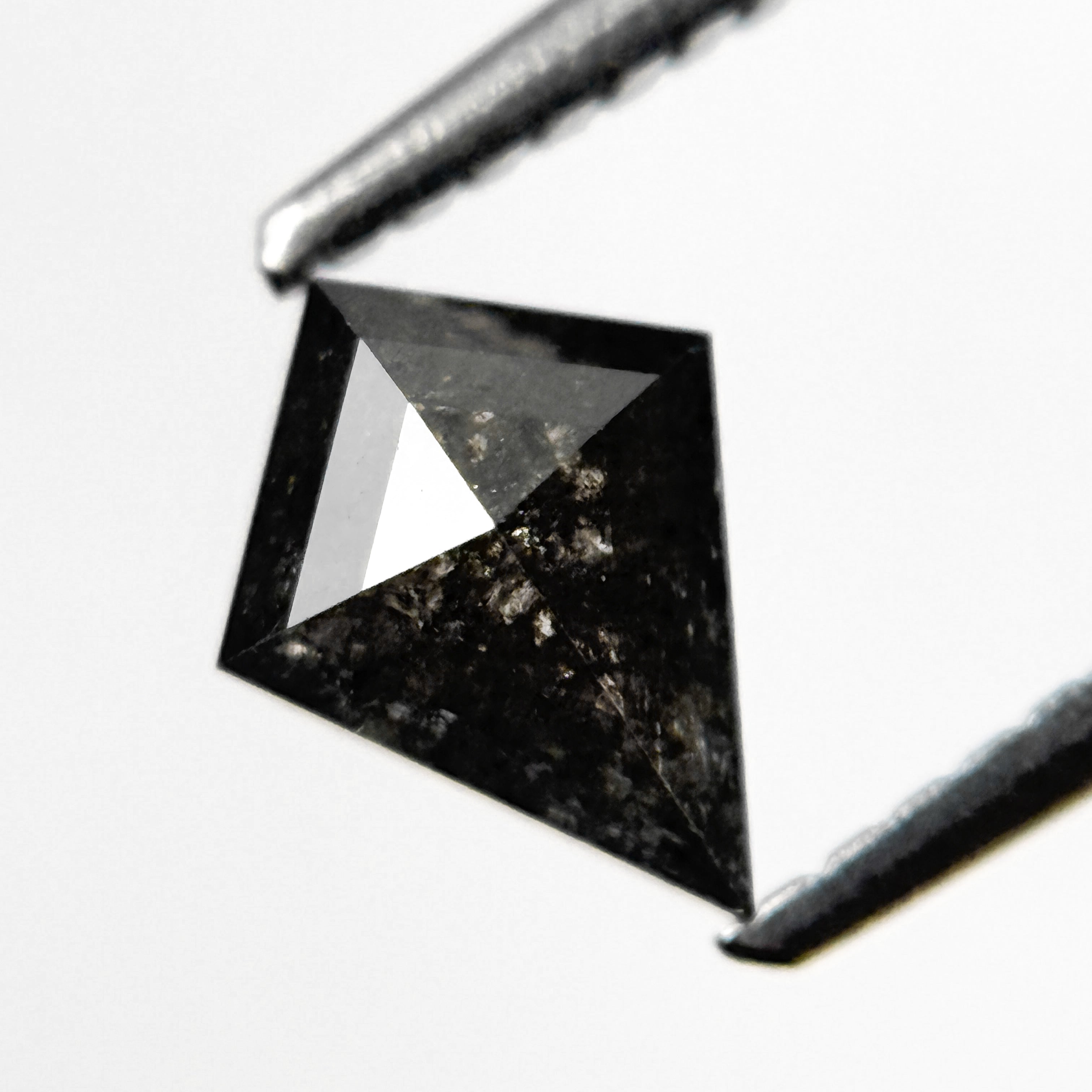 0.73 Ct Kite Rose Cut Grey Natural Salt and Pepper Diamond