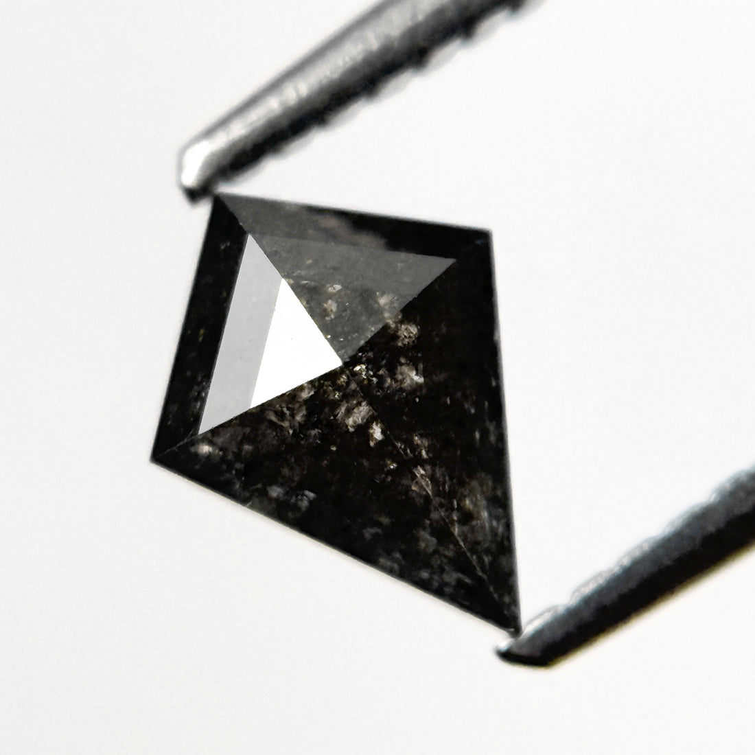 0.73 Ct Kite Rose Cut Grey Natural Salt and Pepper Diamond