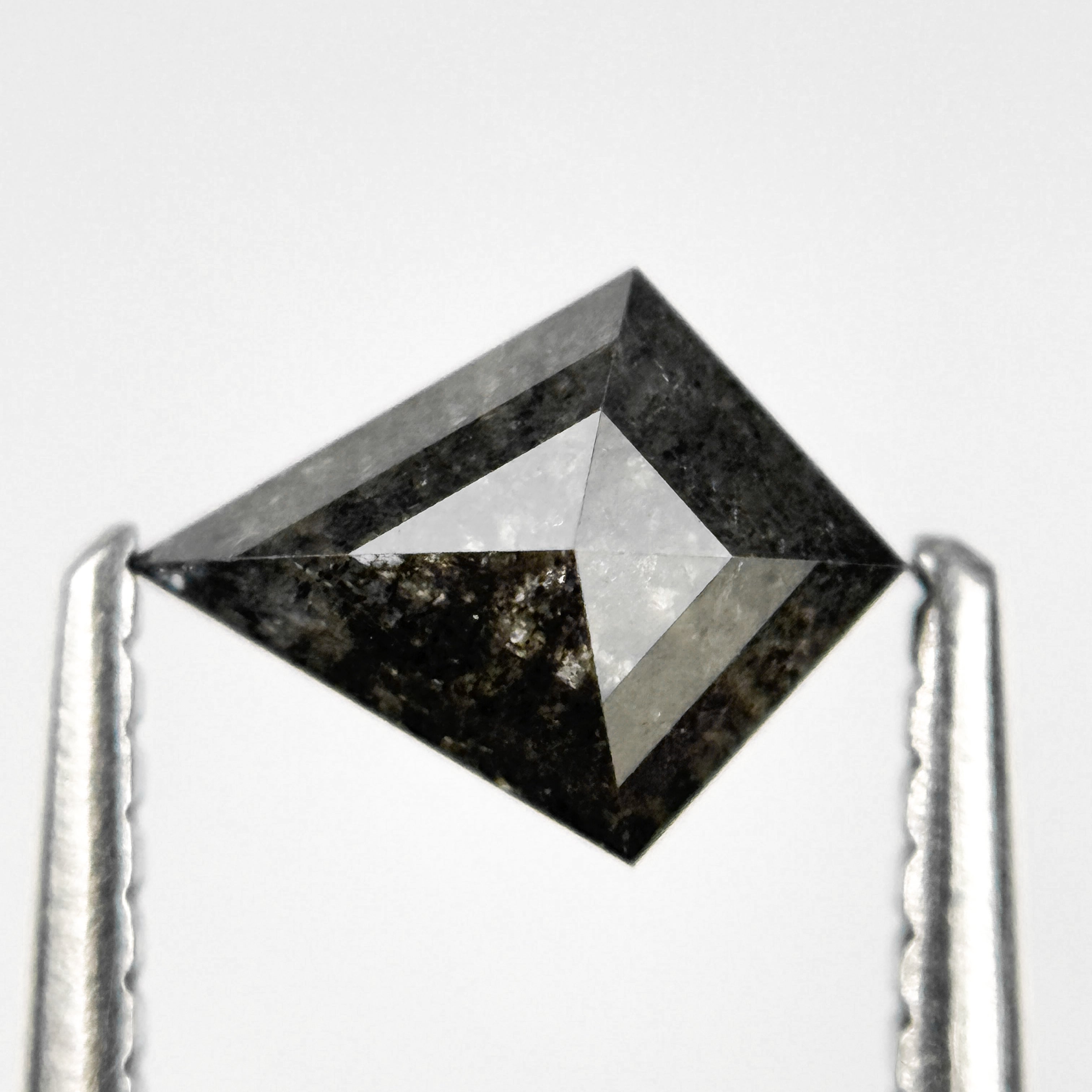 0.73 Ct Kite Rose Cut Grey Natural Salt and Pepper Diamond