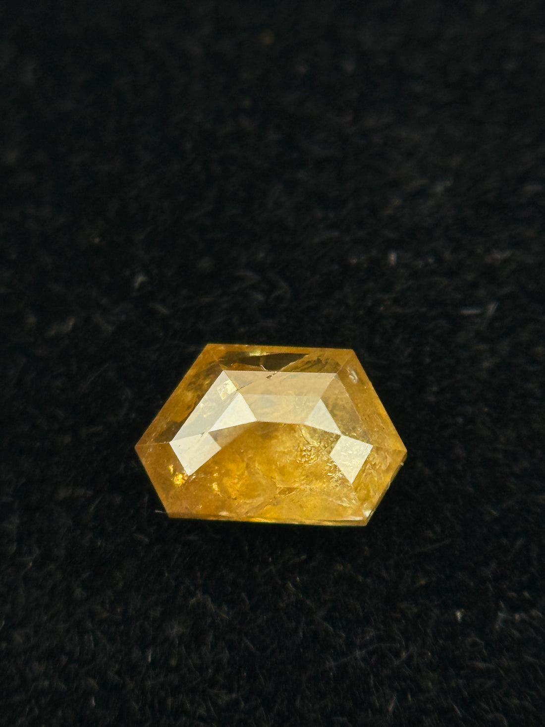 0.40 Ct Trapezoid Rose Cut Yellow Natural Salt and Pepper Diamond