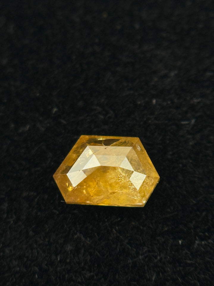 0.40 Ct Trapezoid Rose Cut Yellow Natural Salt and Pepper Diamond
