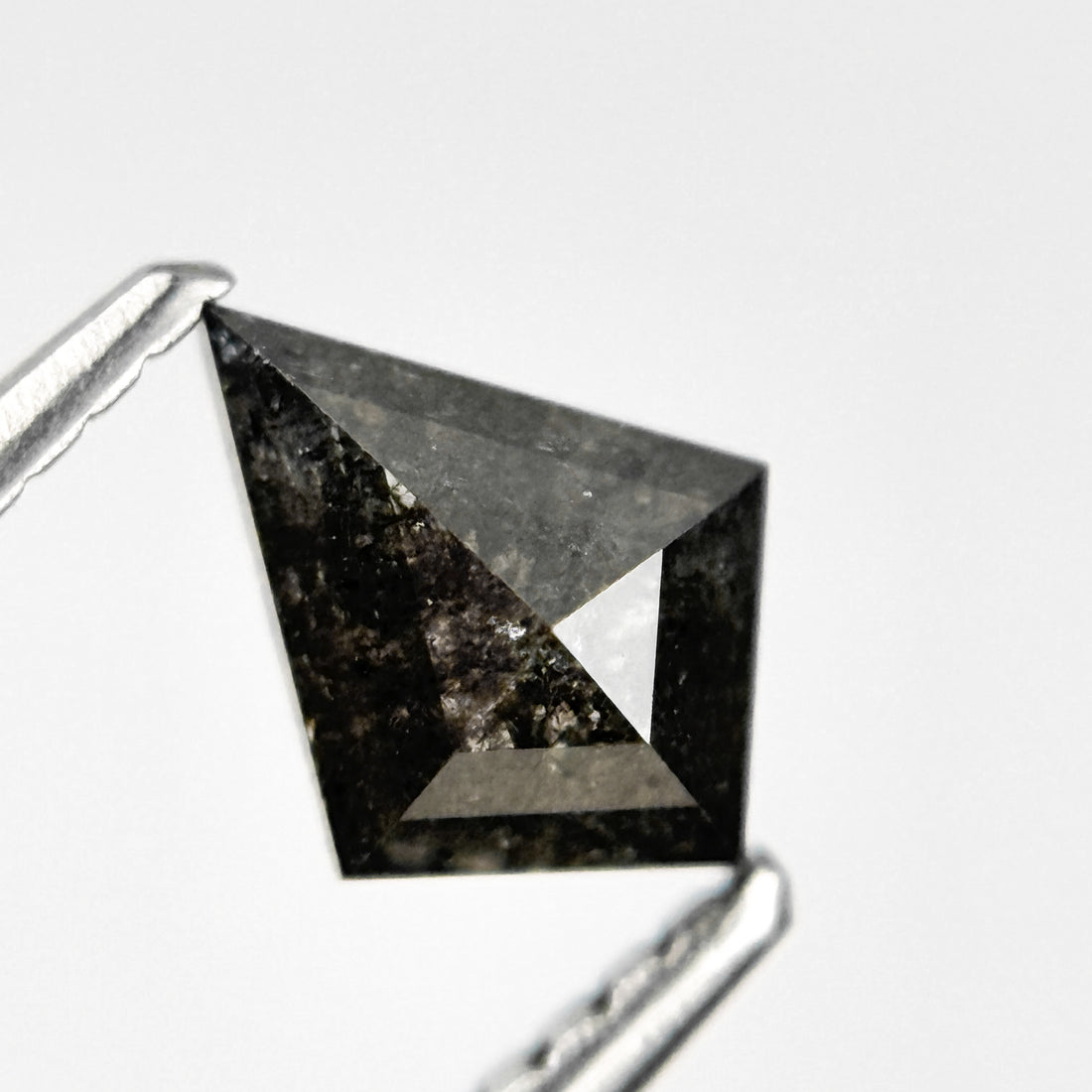 0.73 Ct Kite Rose Cut Grey Natural Salt and Pepper Diamond