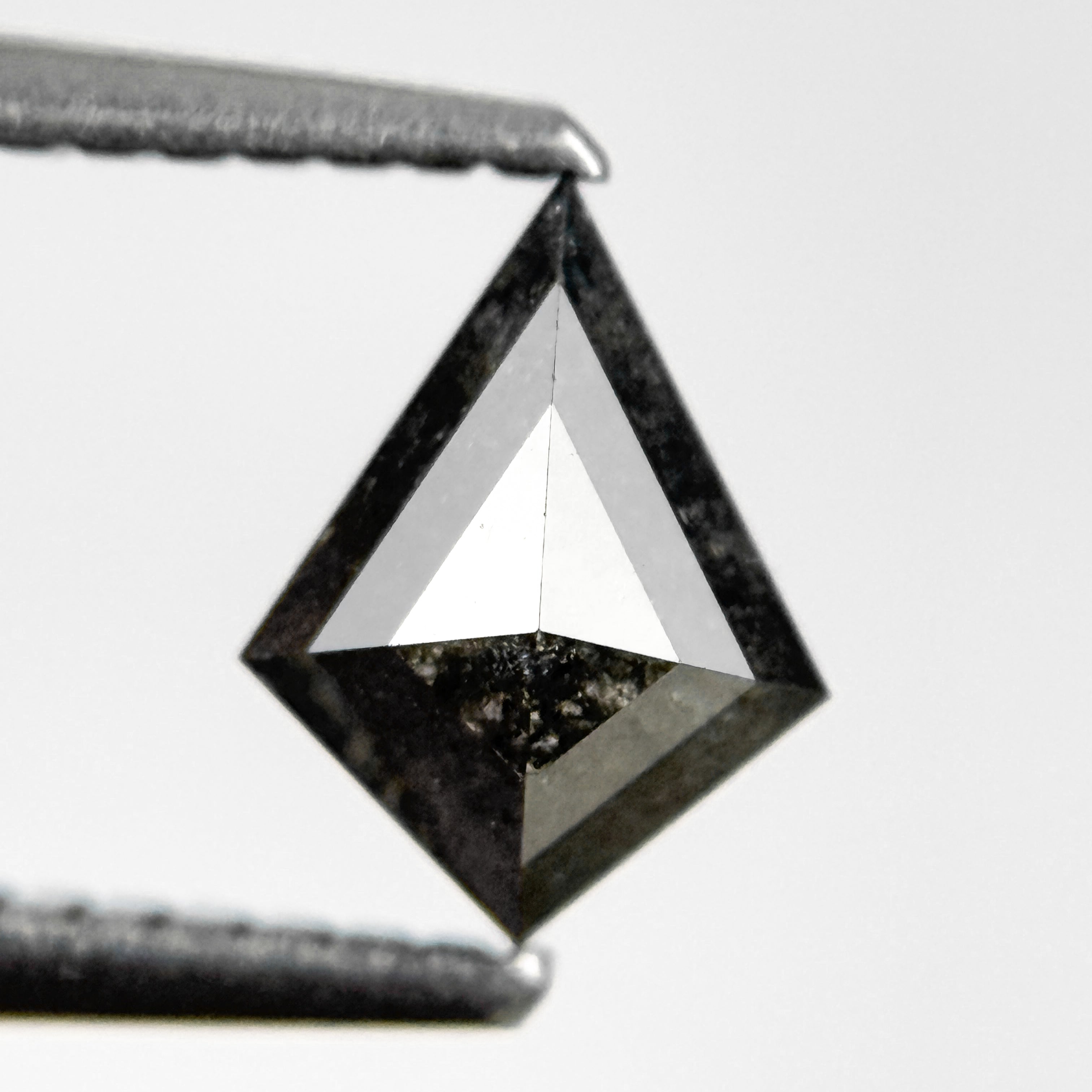 0.73 Ct Kite Rose Cut Grey Natural Salt and Pepper Diamond