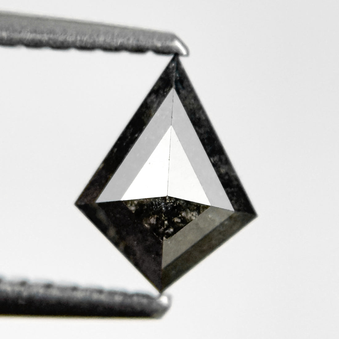 0.73 Ct Kite Rose Cut Grey Natural Salt and Pepper Diamond