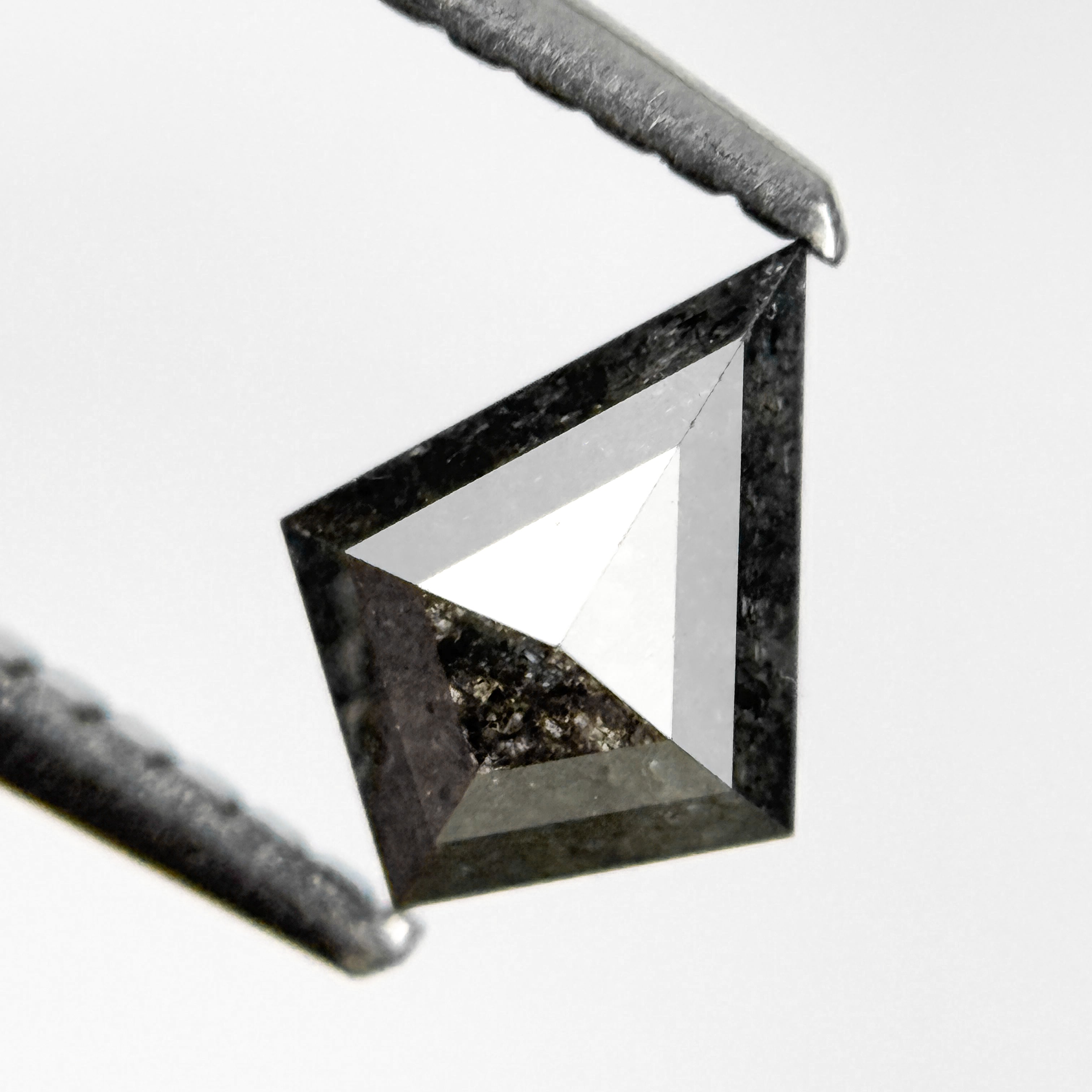 0.73 Ct Kite Rose Cut Grey Natural Salt and Pepper Diamond