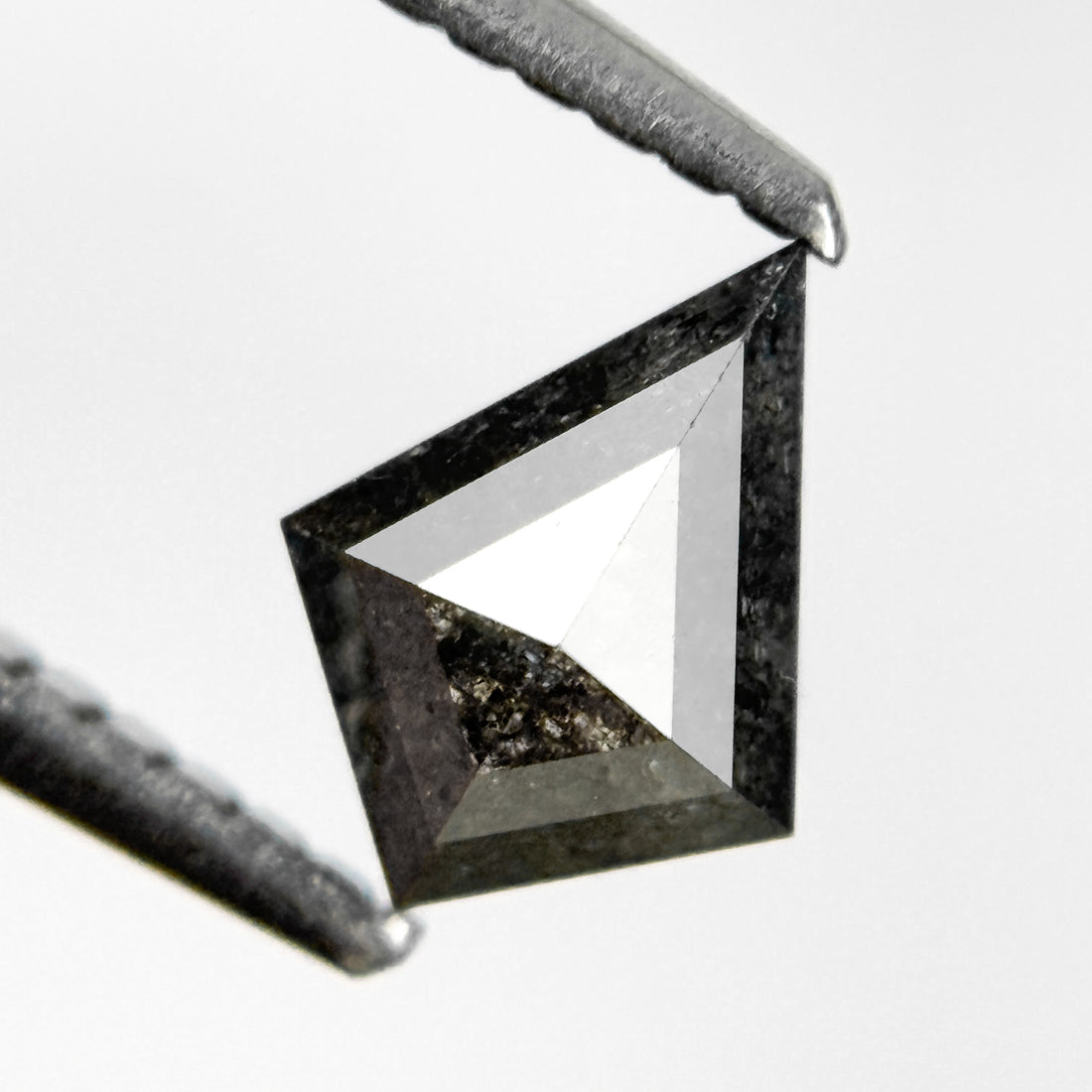 0.73 Ct Kite Rose Cut Grey Natural Salt and Pepper Diamond