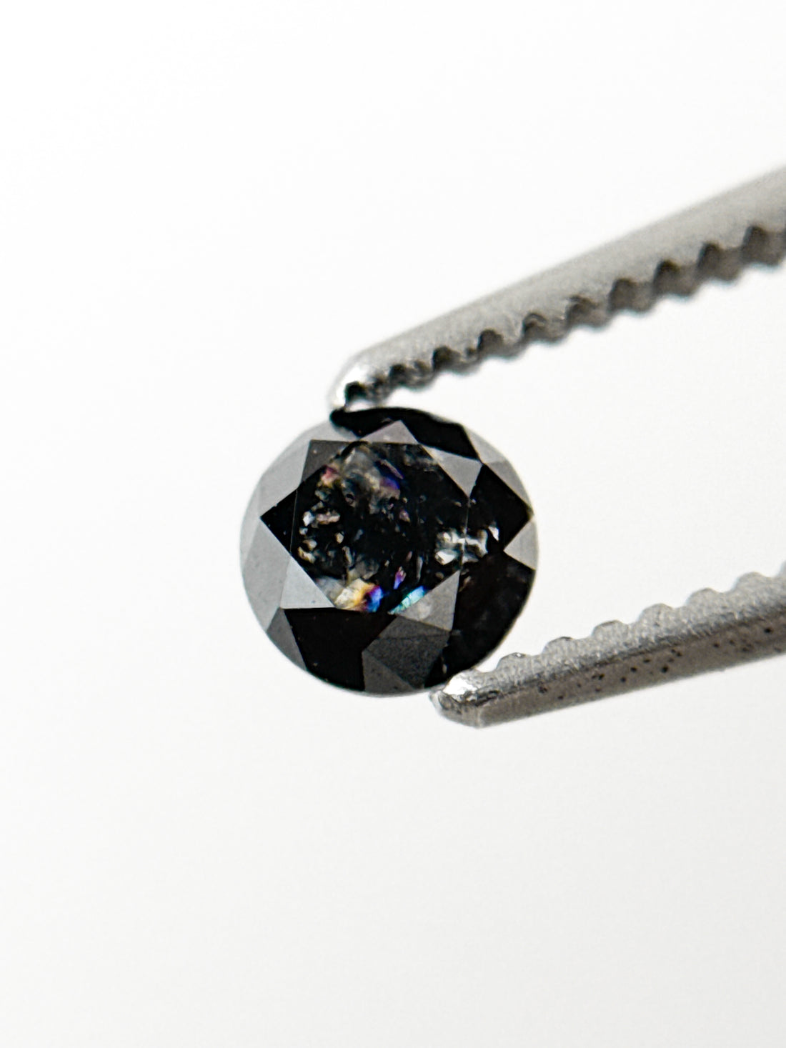 0.29 Ct Round Brilliant Cut Black Natural Inclusion Fancy Diamond